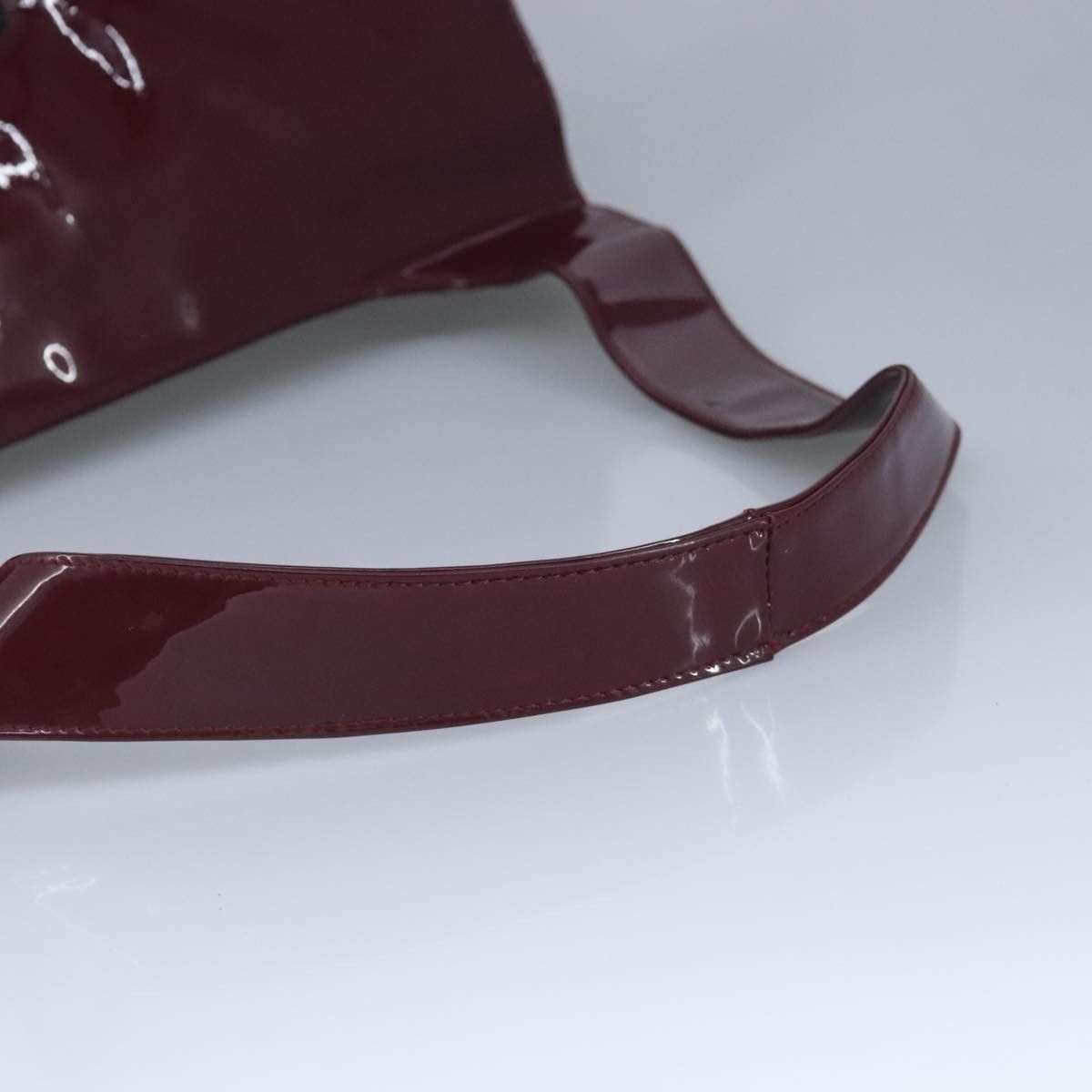 Salvatore Ferragamo Gancini Burgundy Patent Leather Shoulder Bag (Pre-Owned) Size ONE SIZE - 7 Thumbnail