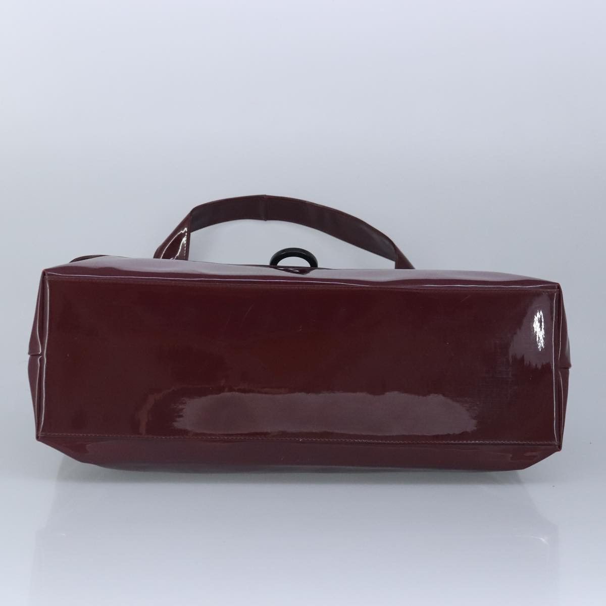 Salvatore Ferragamo Gancini Burgundy Patent Leather Shoulder Bag (Pre-Owned) Size ONE SIZE - 9 Thumbnail
