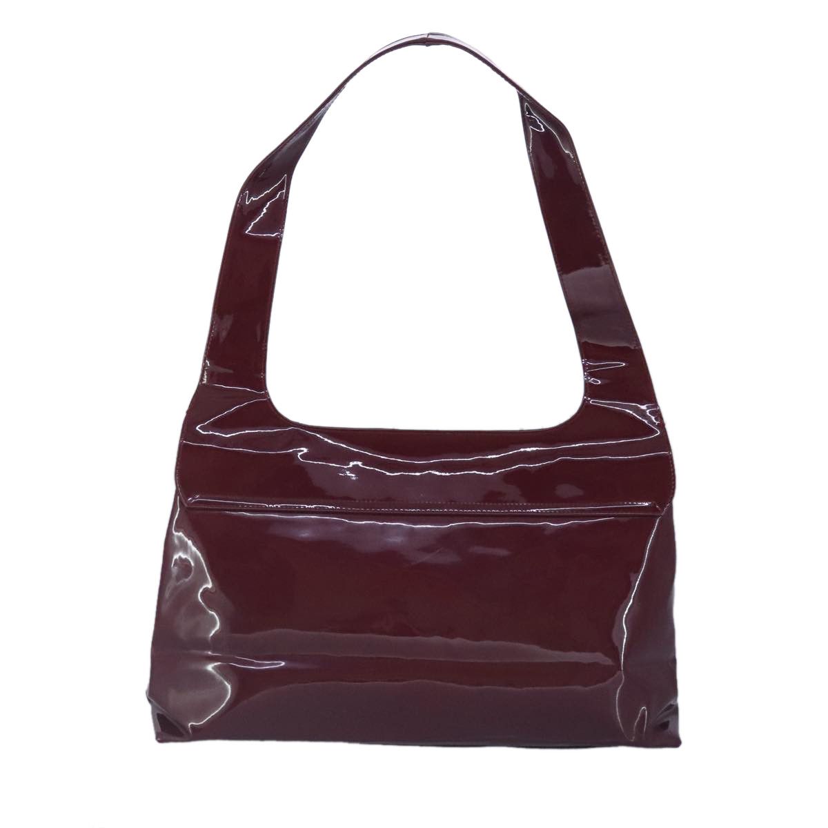 Salvatore Ferragamo Gancini Burgundy Patent Leather Shoulder Bag (Pre-Owned) Size ONE SIZE - 2 Thumbnail