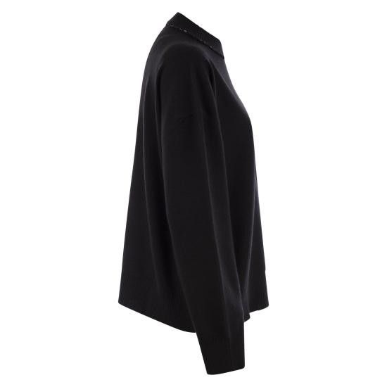 Fabiana Filippi FABIANA FILIPPI Women Sweater MAD214F016I947 BLACK Size L / US 10 / IT 46 - 3 Thumbnail
