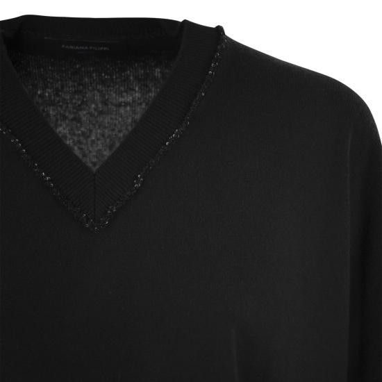 Fabiana Filippi FABIANA FILIPPI Women Sweater MAD214F015I947 BLACK Size M / US 6-8 / IT 42-44 - 4 Thumbnail