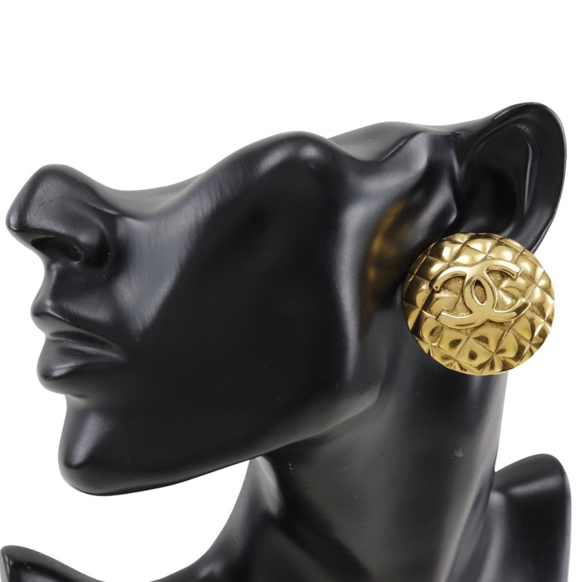 Chanel CHANEL Coco Mark Earrings, Matelasse, Gold Plated, Approx. 41g, COCO Mark, Women's Size ONE SIZE - 2 Thumbnail