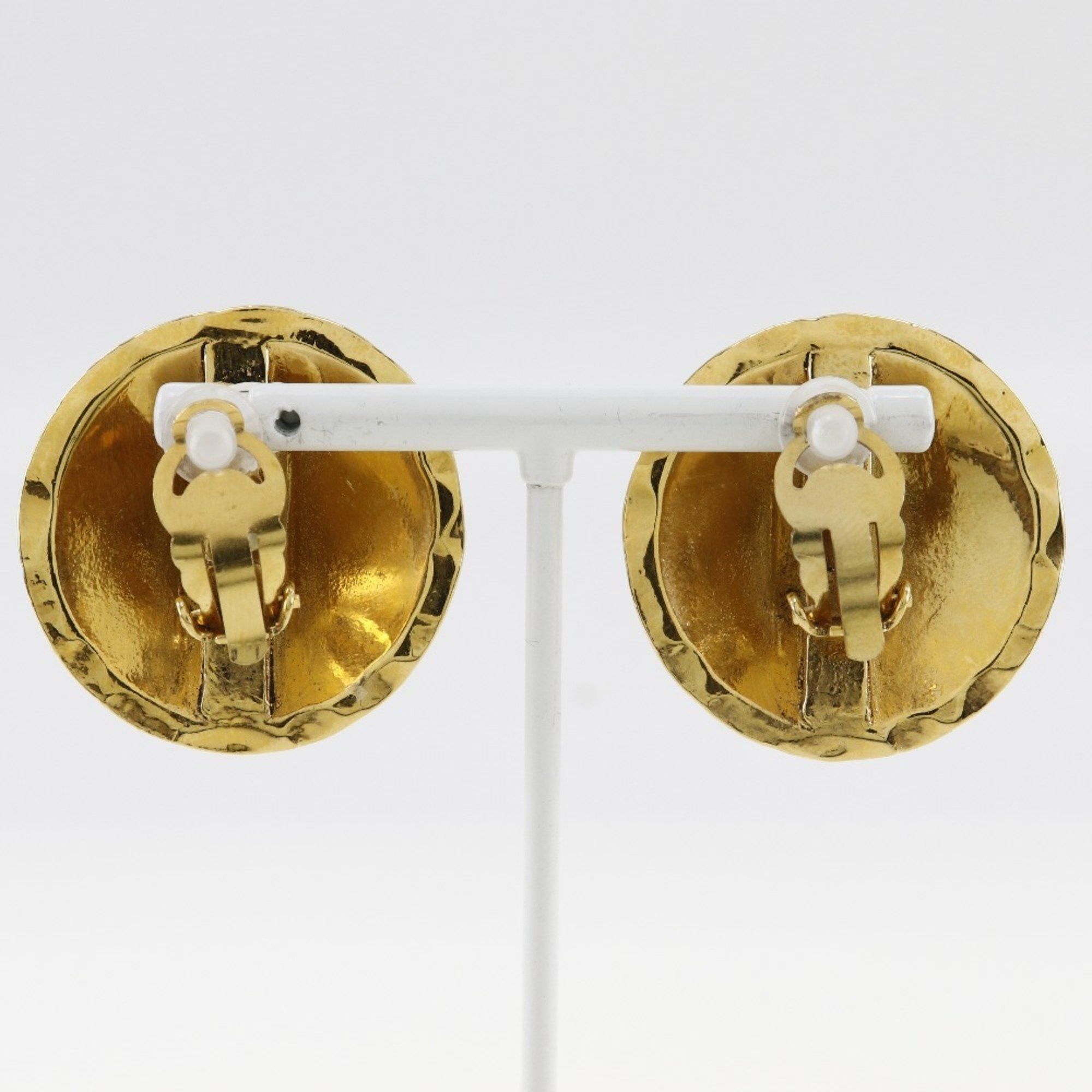 Chanel CHANEL Coco Mark Earrings, Matelasse, Gold Plated, Approx. 41g, COCO Mark, Women's Size ONE SIZE - 3 Thumbnail