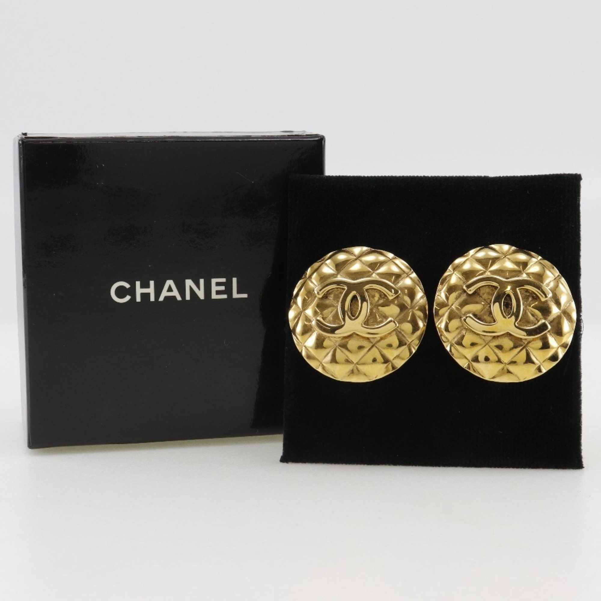Chanel CHANEL Coco Mark Earrings, Matelasse, Gold Plated, Approx. 41g, COCO Mark, Women's Size ONE SIZE - 9 Thumbnail