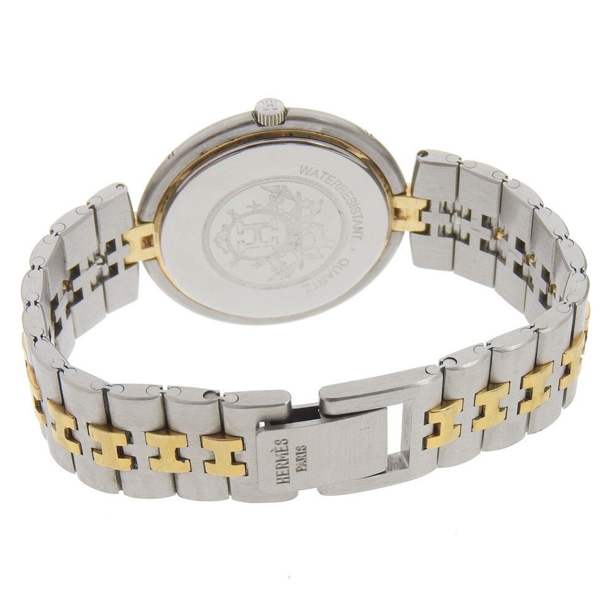 Hermes Hermes Profile Date Watch, combination, stainless steel x gold plated, quartz, analog display, white dial, date, men's Size ONE SIZE - 5 Thumbnail