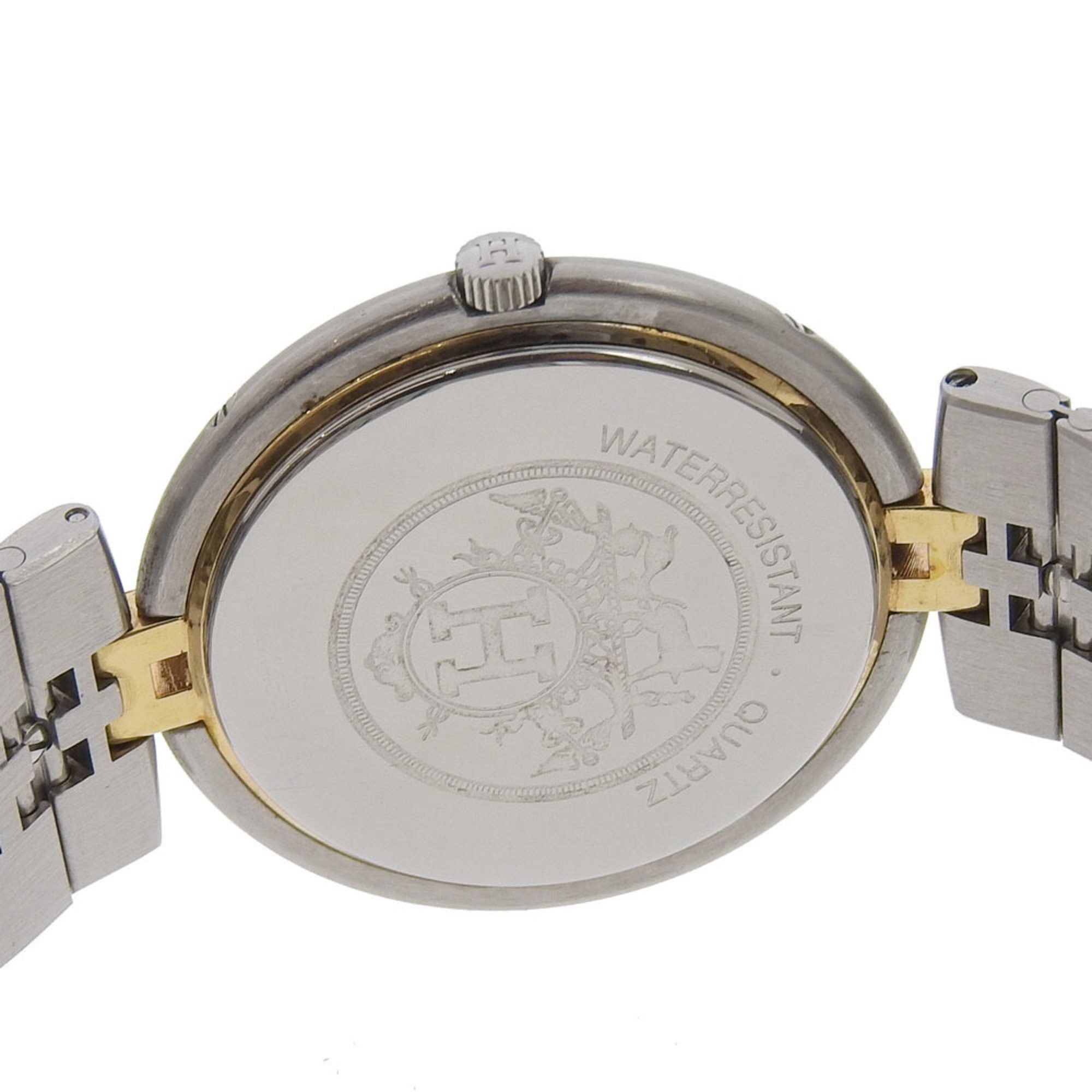 Hermes Hermes Profile Date Watch, combination, stainless steel x gold plated, quartz, analog display, white dial, date, men's Size ONE SIZE - 6 Thumbnail
