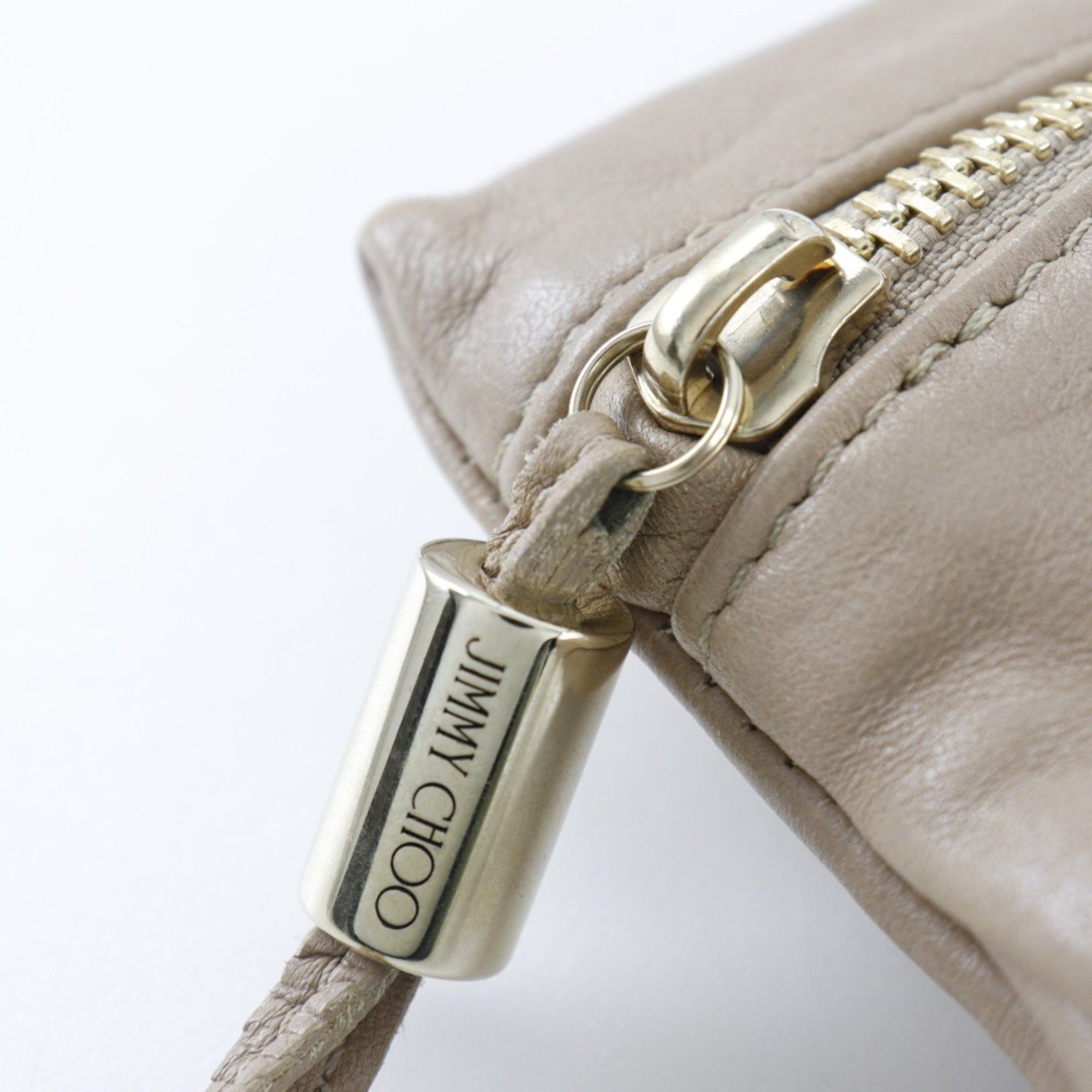 Jimmy Choo JIMMY CHOO Star Studs Pouch Leather Beige Women's H211824708 Size ONE SIZE - 6 Thumbnail