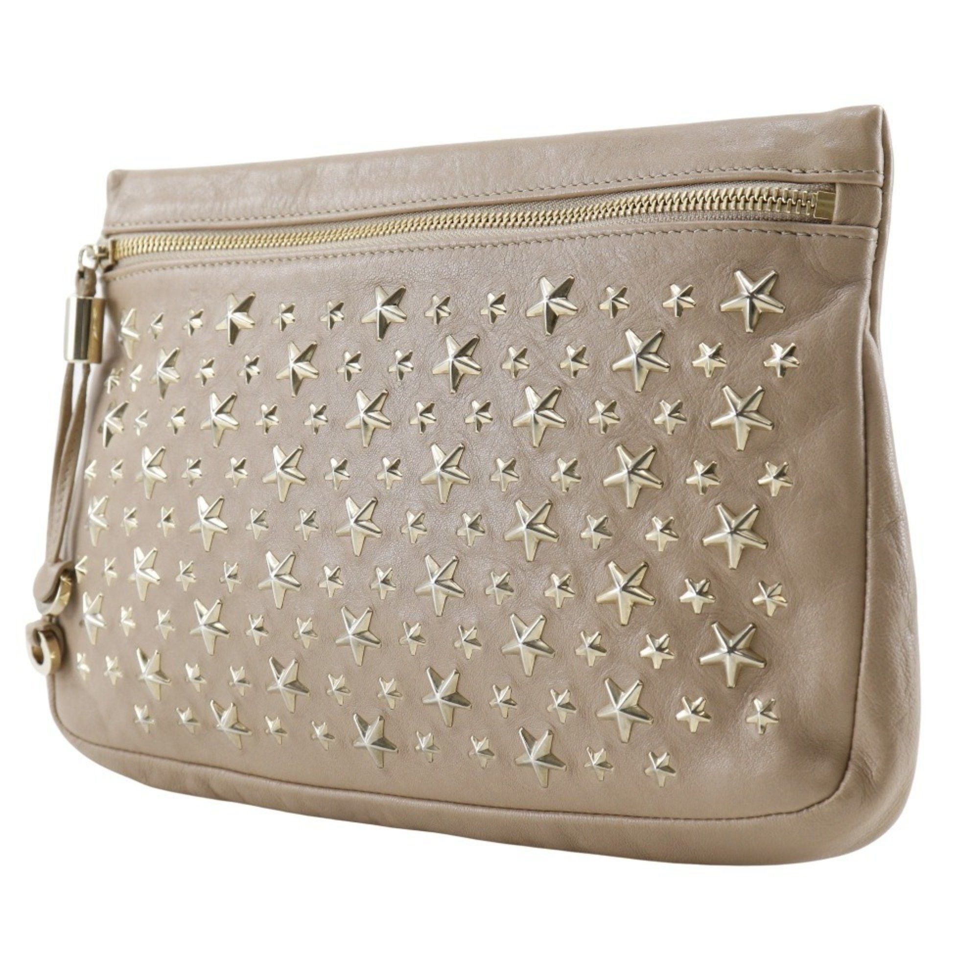 Jimmy Choo JIMMY CHOO Star Studs Pouch Leather Beige Women's H211824708 Size ONE SIZE - 2 Thumbnail