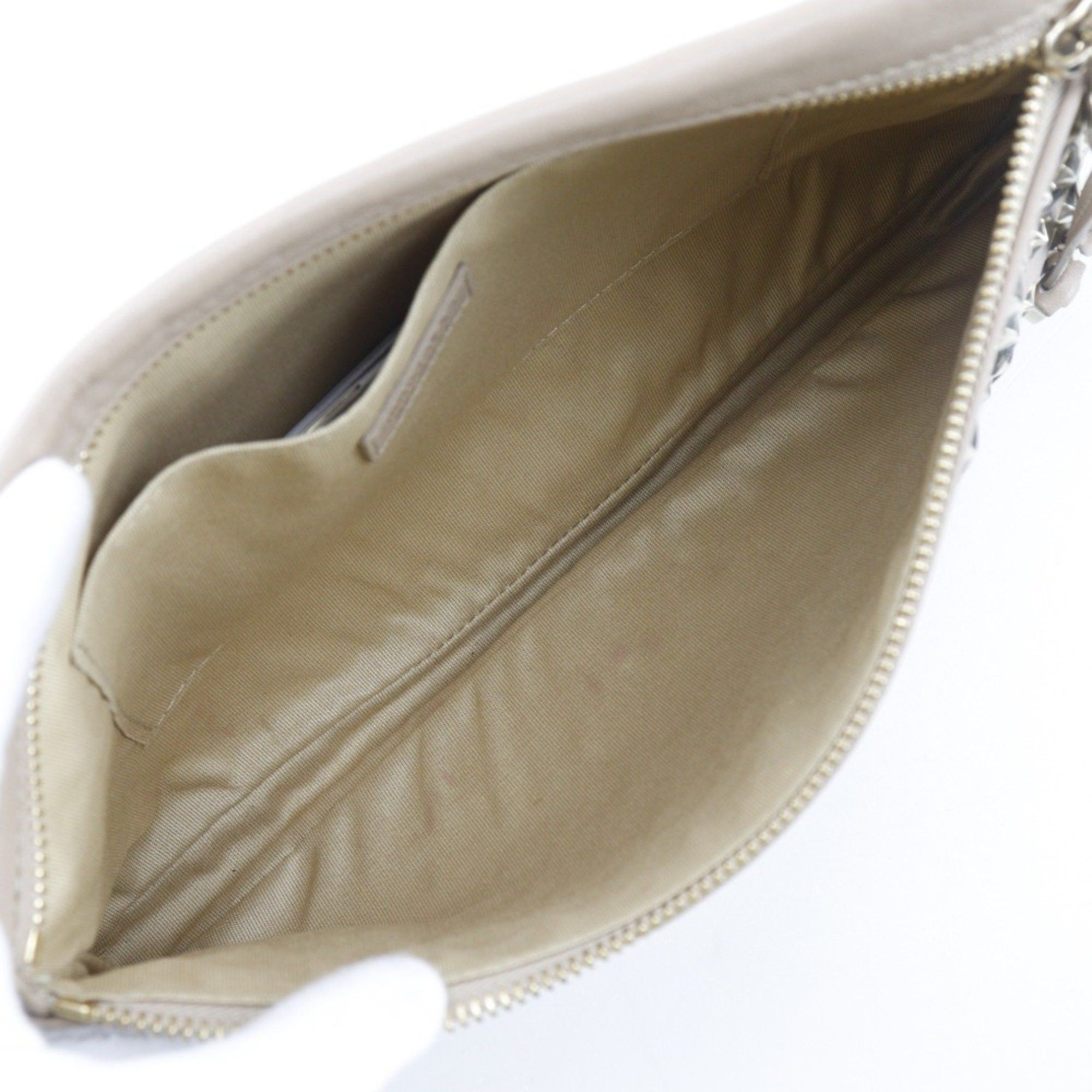 Jimmy Choo JIMMY CHOO Star Studs Pouch Leather Beige Women's H211824708 Size ONE SIZE - 5 Thumbnail