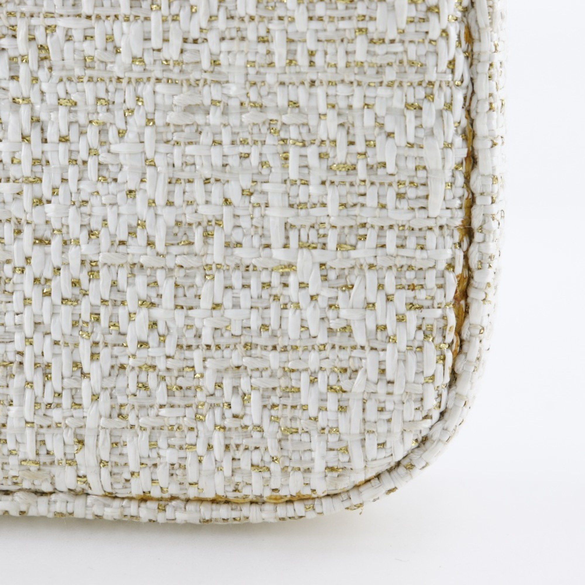 Chanel CHANEL Deauville Chain Shoulder Bag Clutch A84415 Tweed White 2way ChainShoulder Women's Size ONE SIZE - 10 Thumbnail