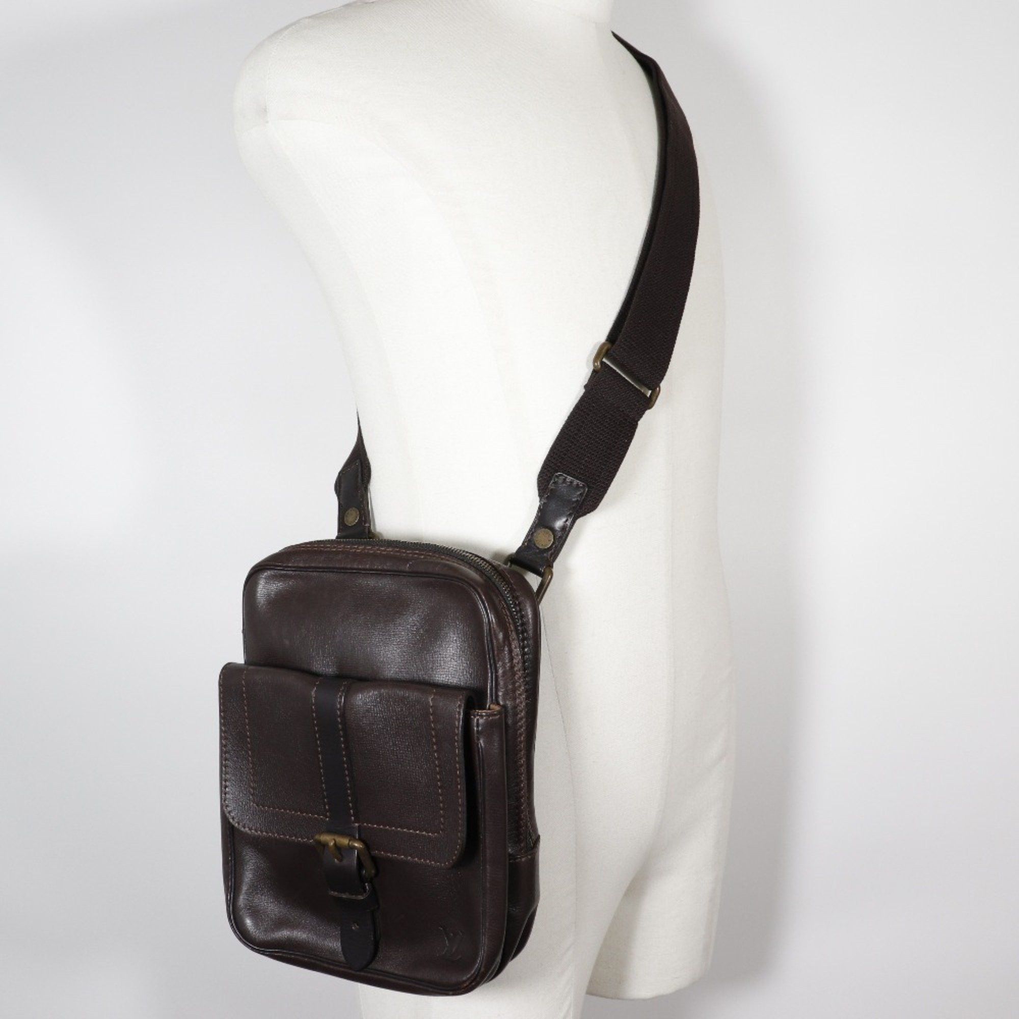 Louis Vuitton Louis Vuitton Irokuwa Shoulder Bag Utah M92534 Leather Cafe 2007 Brown TH1047 Double Men's Size ONE SIZE - 13 Thumbnail
