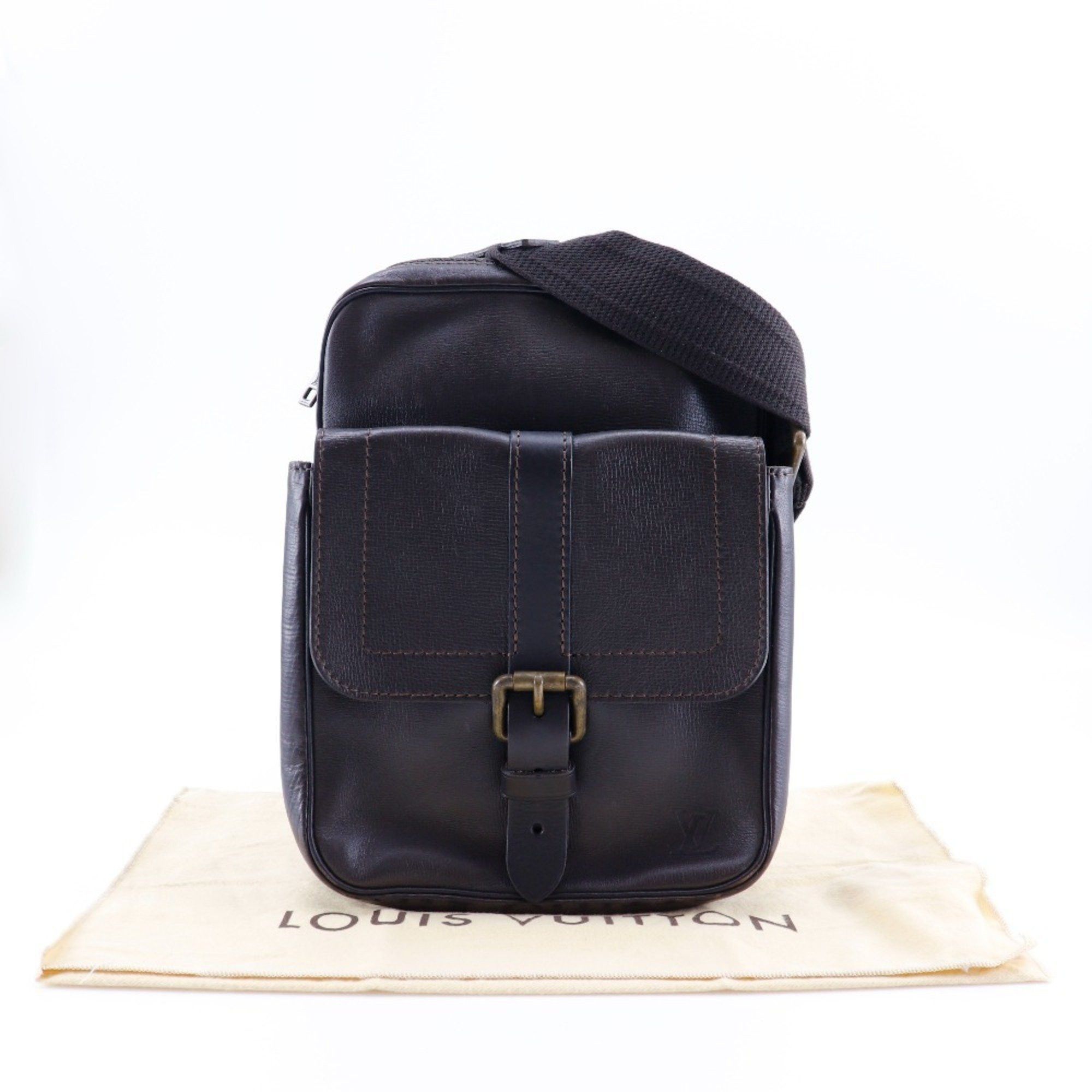 Louis Vuitton Louis Vuitton Irokuwa Shoulder Bag Utah M92534 Leather Cafe 2007 Brown TH1047 Double Men's Size ONE SIZE - 14 Thumbnail