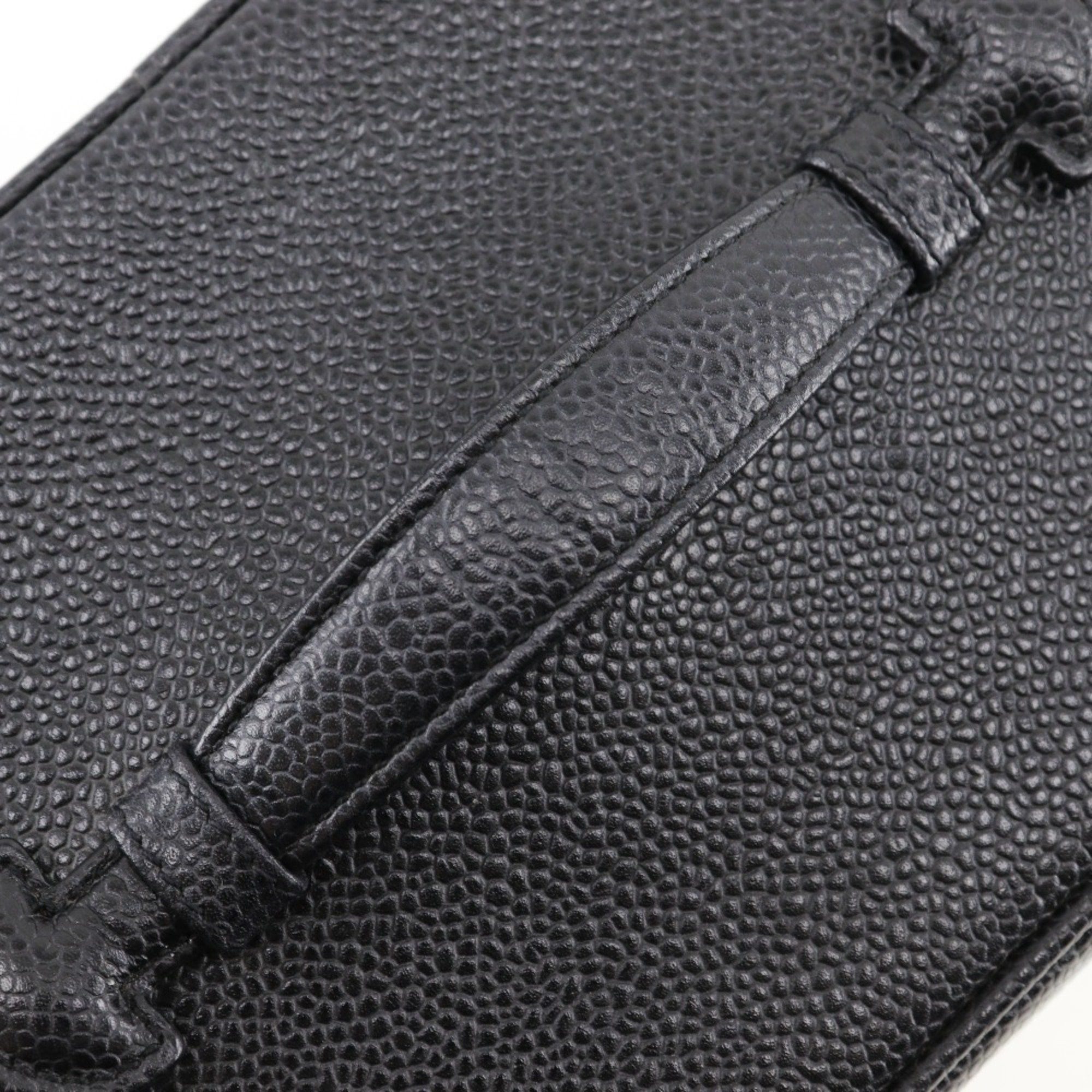 Chanel CHANEL Vanity Pouch Handbag A01998 Caviar Skin Black Women's Size ONE SIZE - 5 Thumbnail