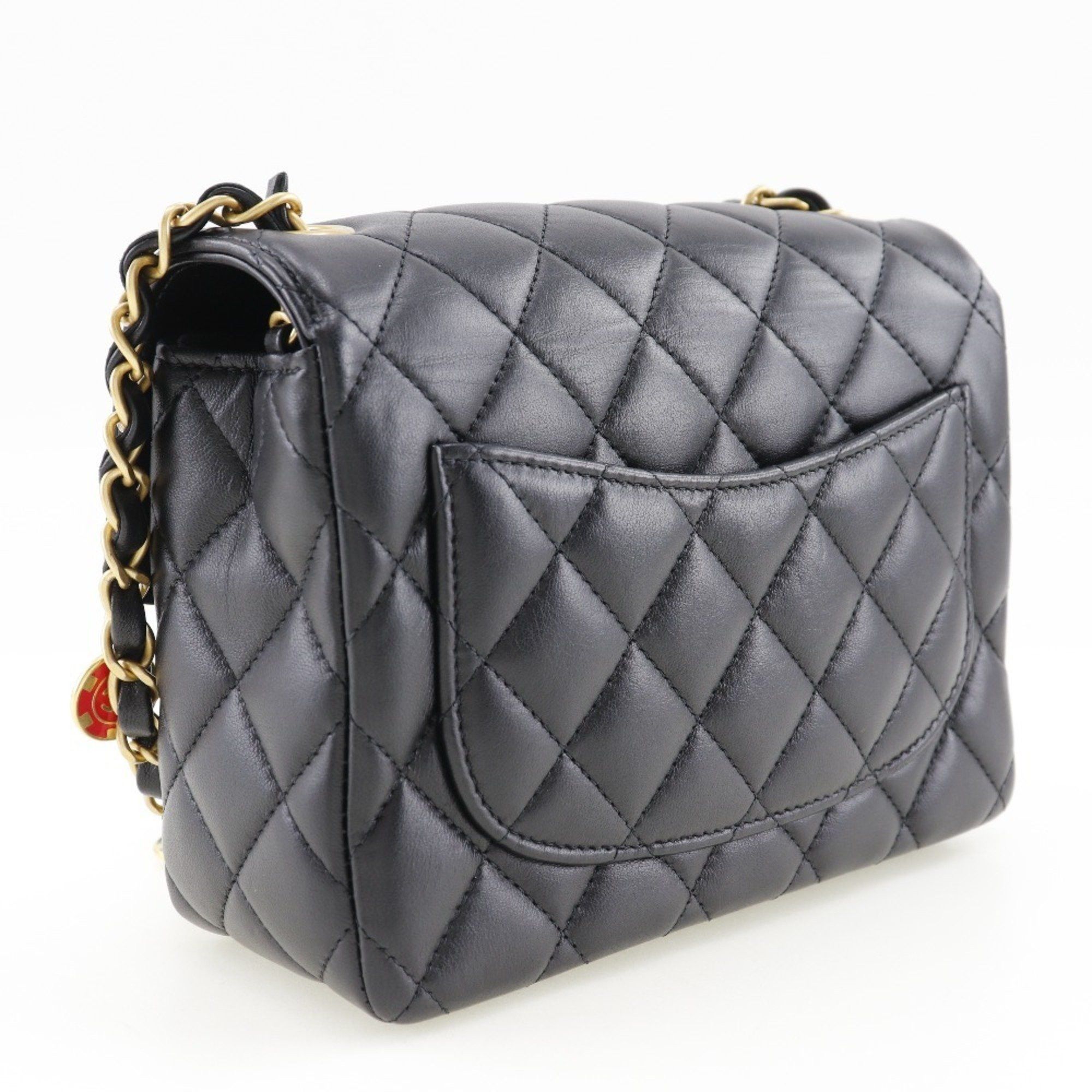 Chanel CHANEL Matelasse Shoulder Bag Chain Coco Mark Charm Calfskin Black Turn Lock Women's Size ONE SIZE - 3 Thumbnail