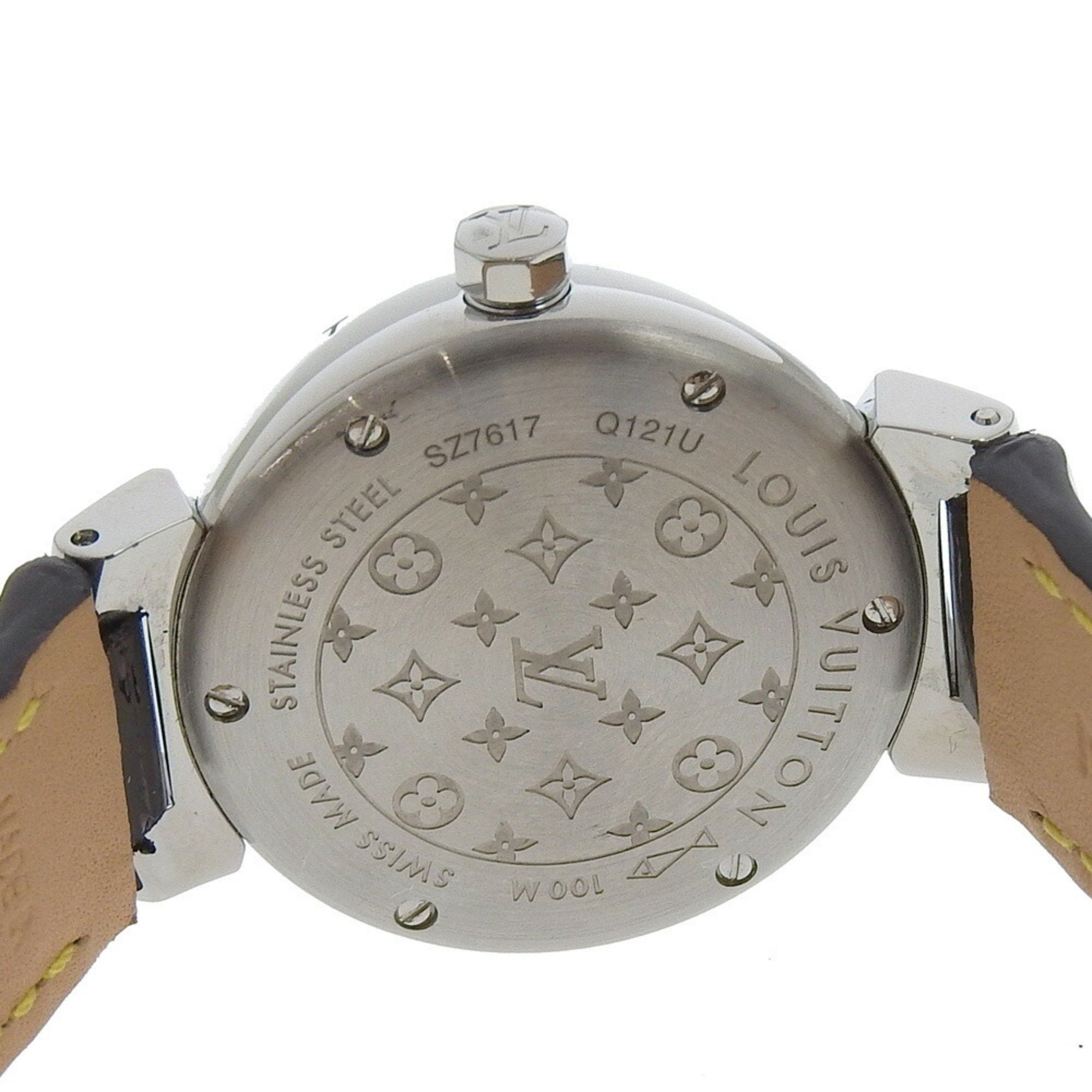 Louis Vuitton Louis Vuitton Tambour Watch Disc Diamant Amarante Q121U Stainless Steel x Monogram Vernis Diamond Quartz Analog Display Amarant Dial Women's Size ONE SIZE - 5 Thumbnail