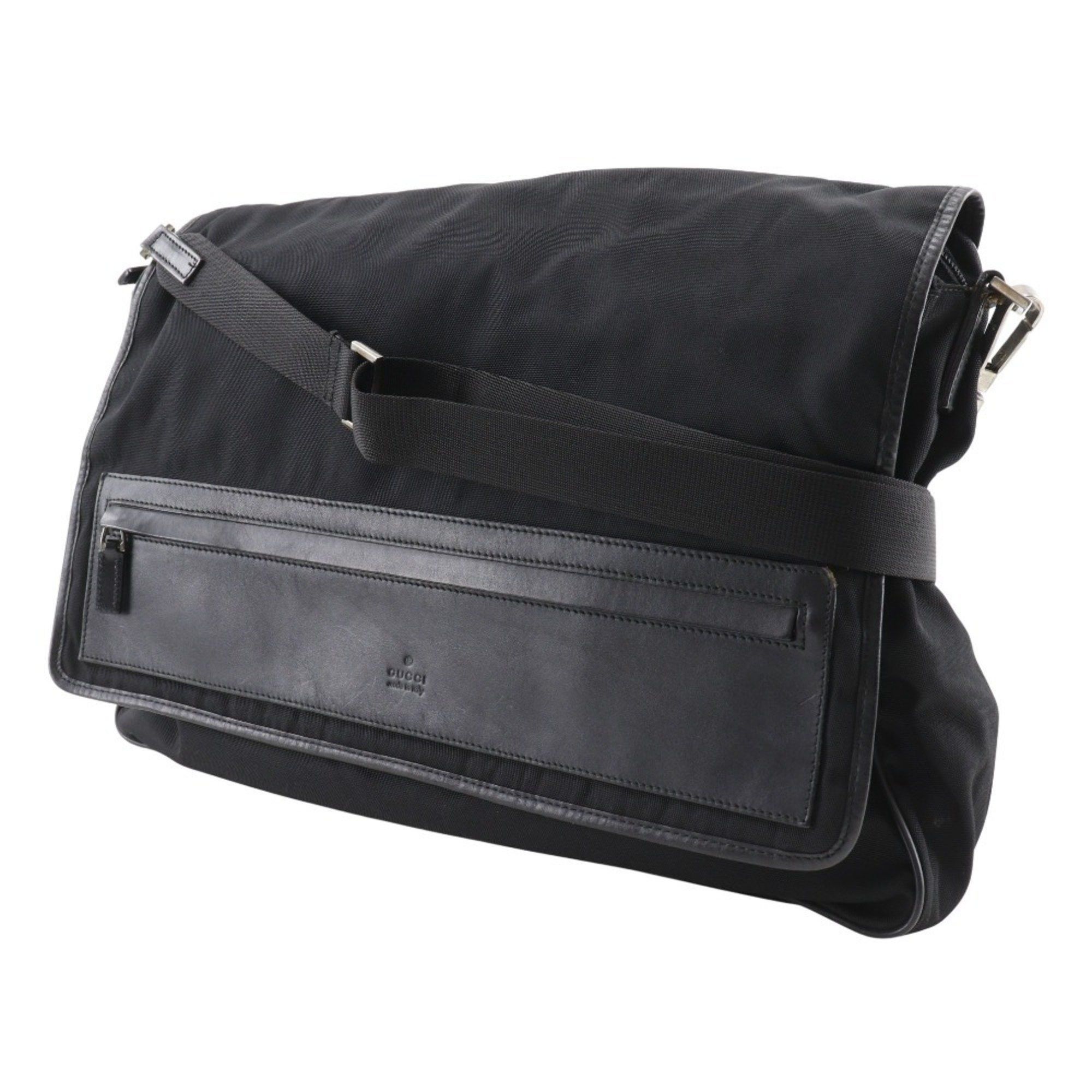 Gucci GUCCI Crossbody Shoulder Bag 019 0376 Nylon Canvas Black Velcro Men's Size ONE SIZE - 2 Thumbnail