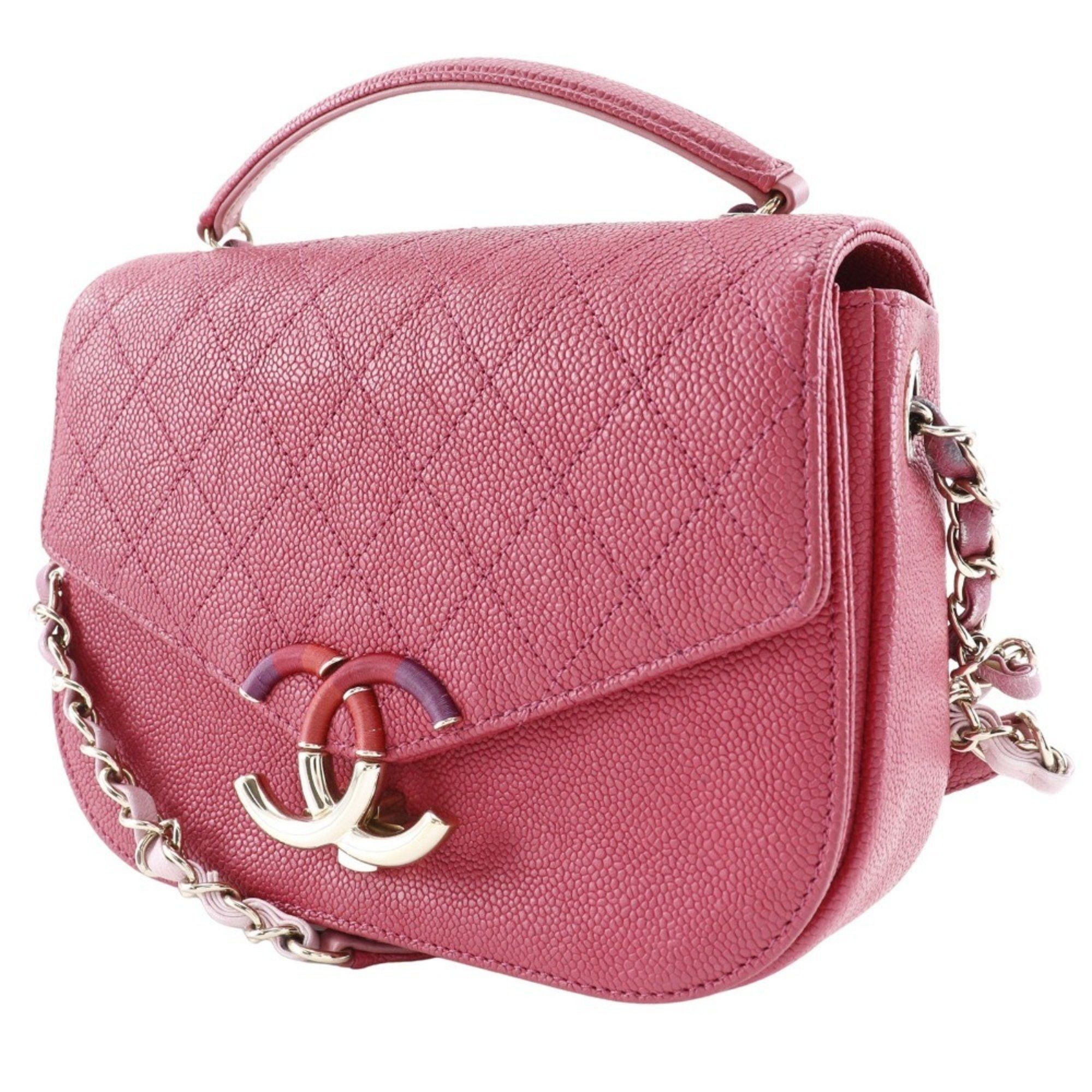 Chanel CHANEL COCO Mark Handbag Shoulder A93659 Caviar Skin 2018 Pink 2way Flap Top Handle Women's Size ONE SIZE - 2 Thumbnail