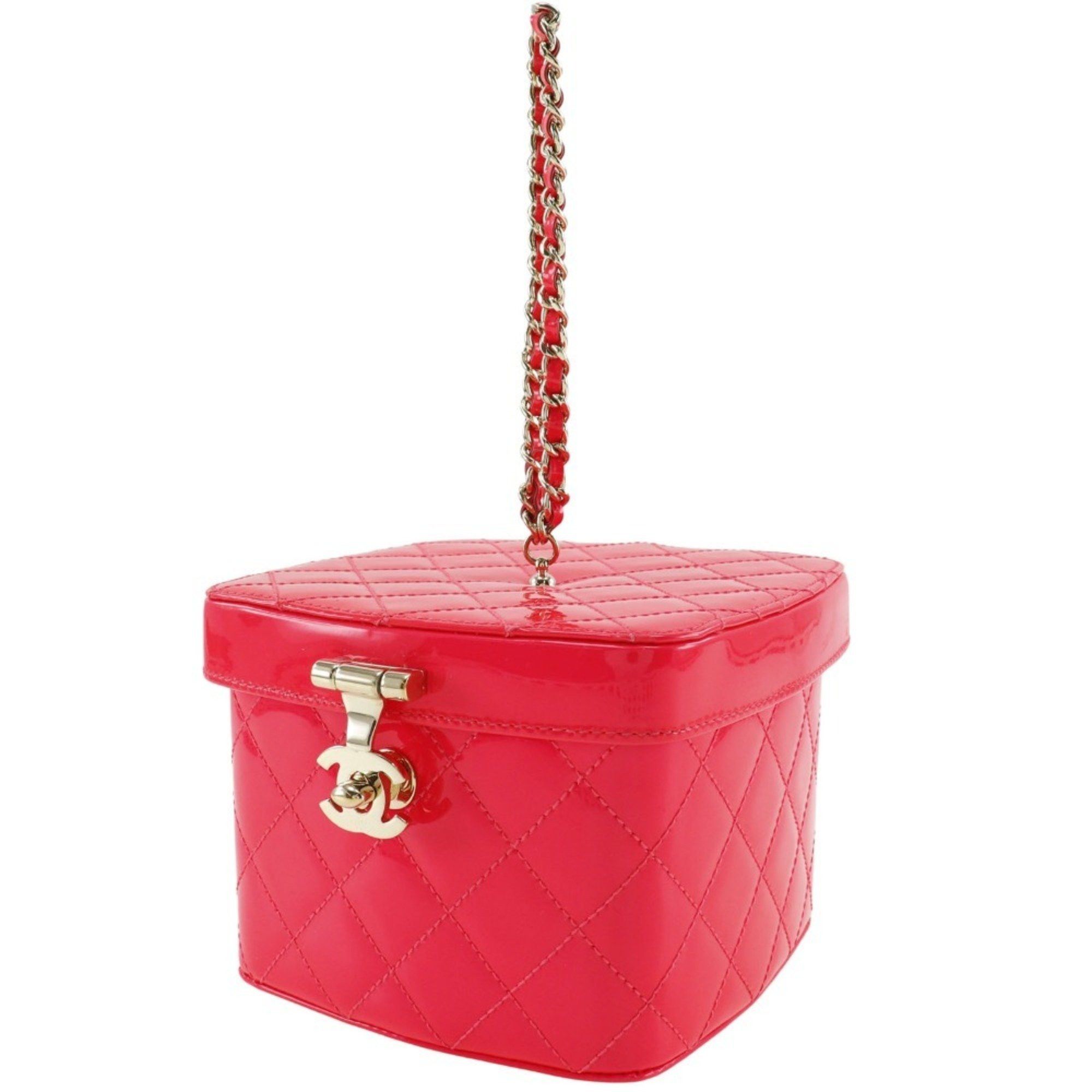 Chanel CHANEL Vanity Handbag, Matelasse Bag x Patent Leather, Pink, Turnlock, Vanity, Women's Size ONE SIZE - 2 Thumbnail