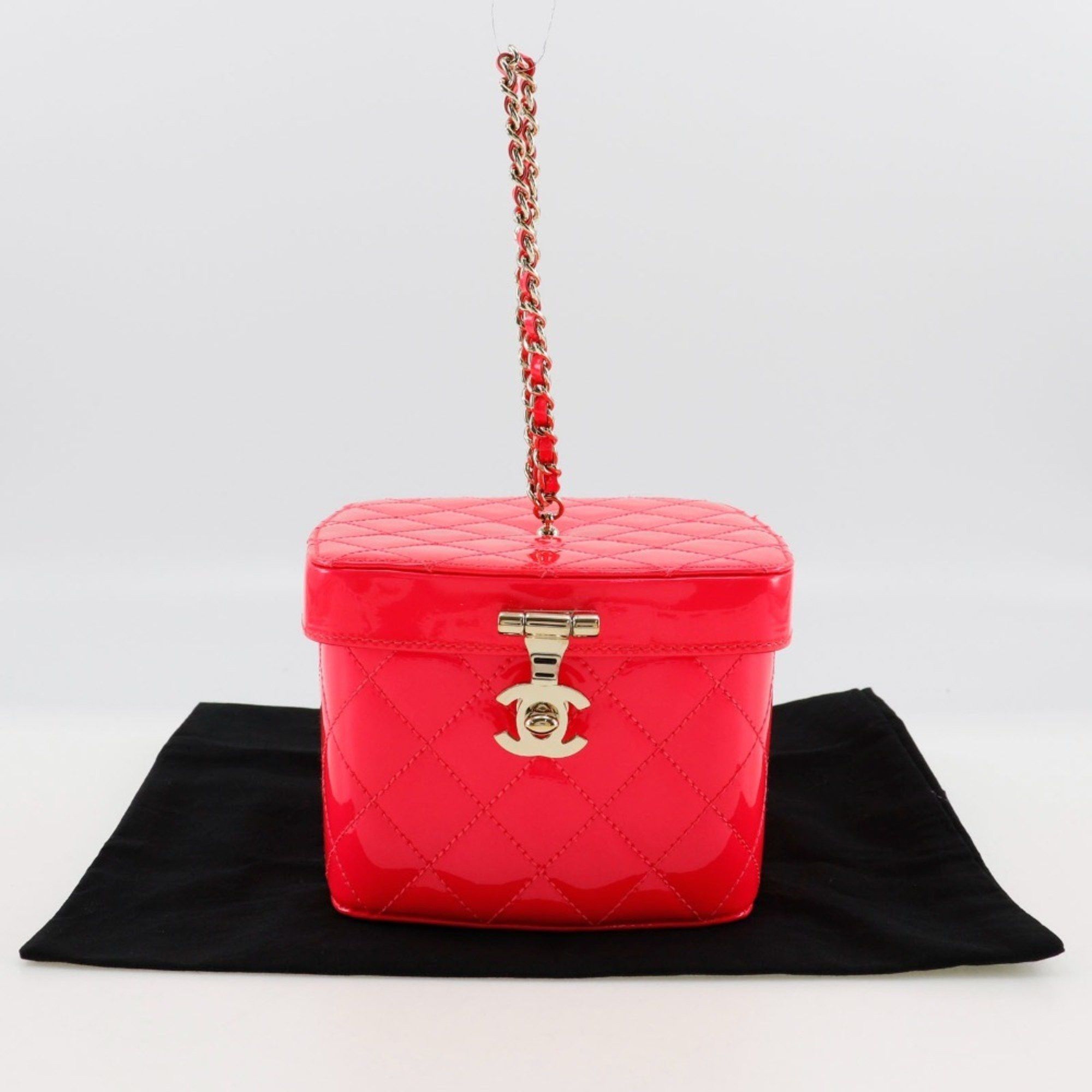 Chanel CHANEL Vanity Handbag, Matelasse Bag x Patent Leather, Pink, Turnlock, Vanity, Women's Size ONE SIZE - 16 Thumbnail