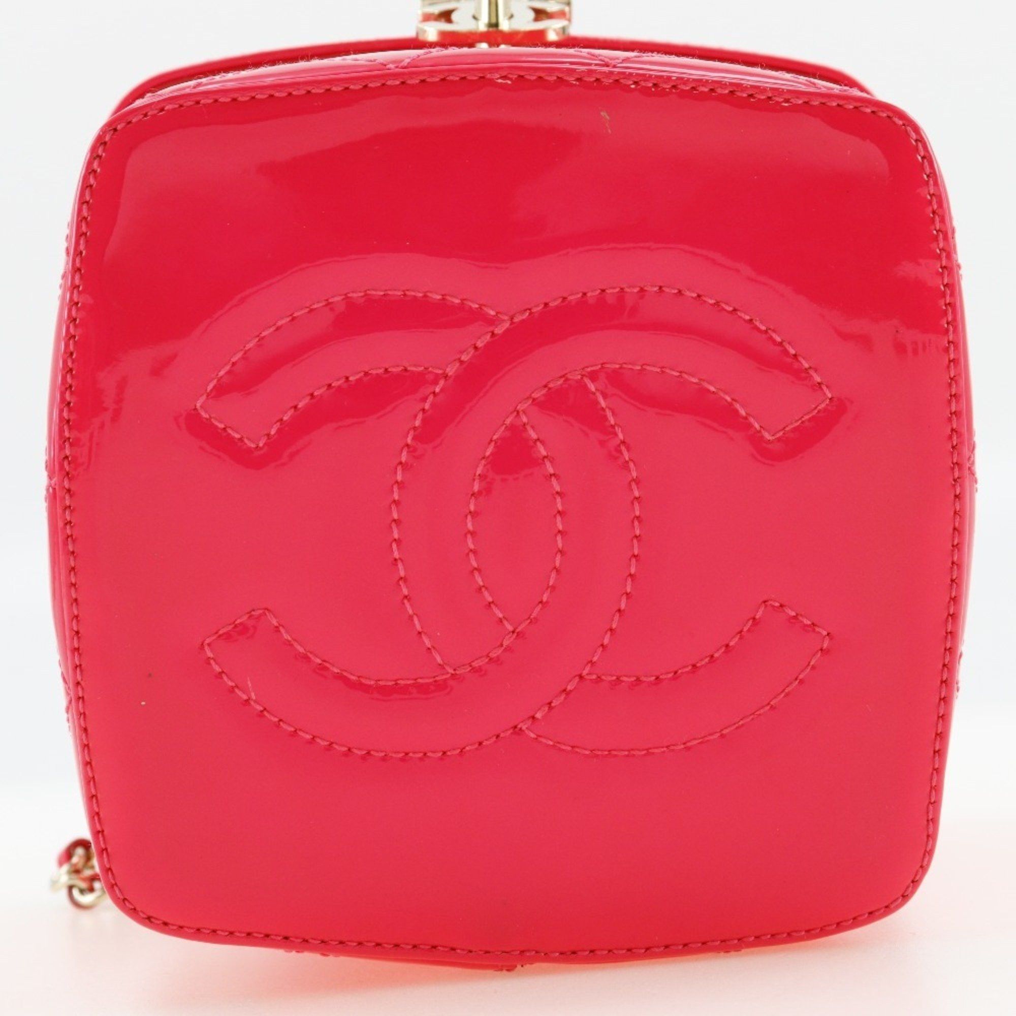 Chanel CHANEL Vanity Handbag, Matelasse Bag x Patent Leather, Pink, Turnlock, Vanity, Women's Size ONE SIZE - 7 Thumbnail