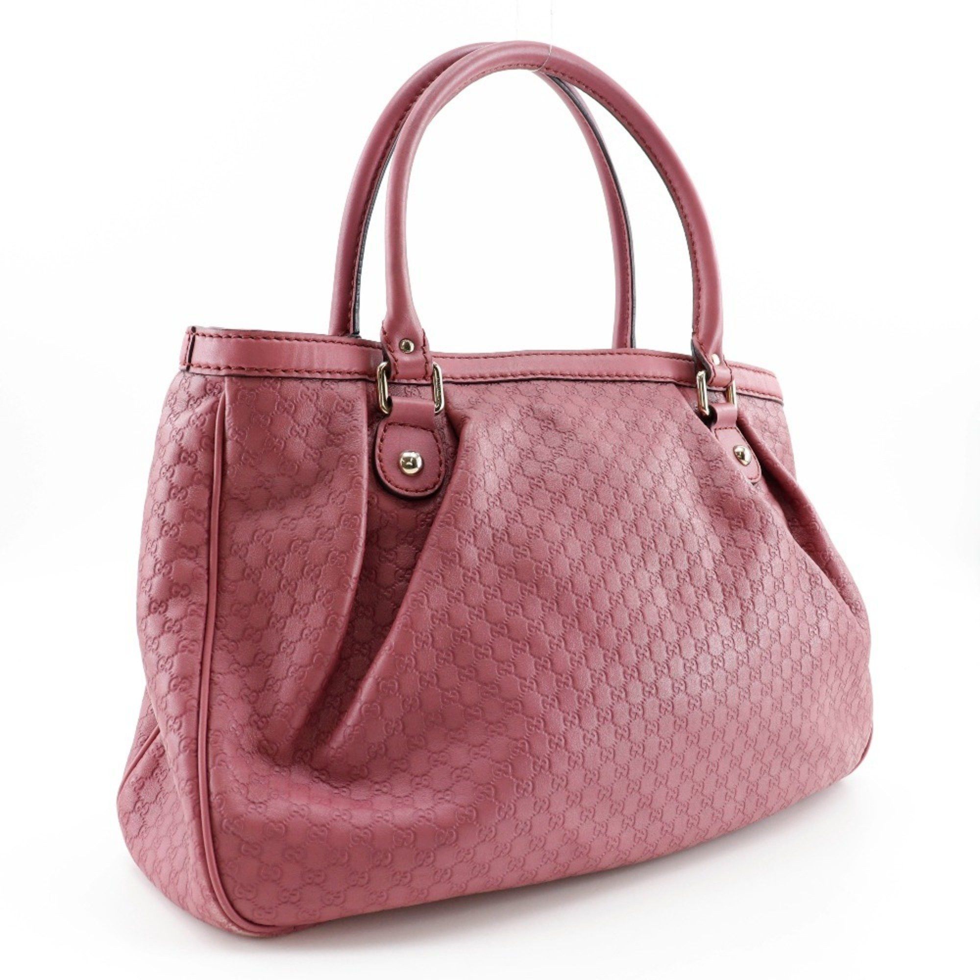GUCCI Sukey Tote Bag Micro Guccissima 296835 Shima Leather Pink A5 - Main Image