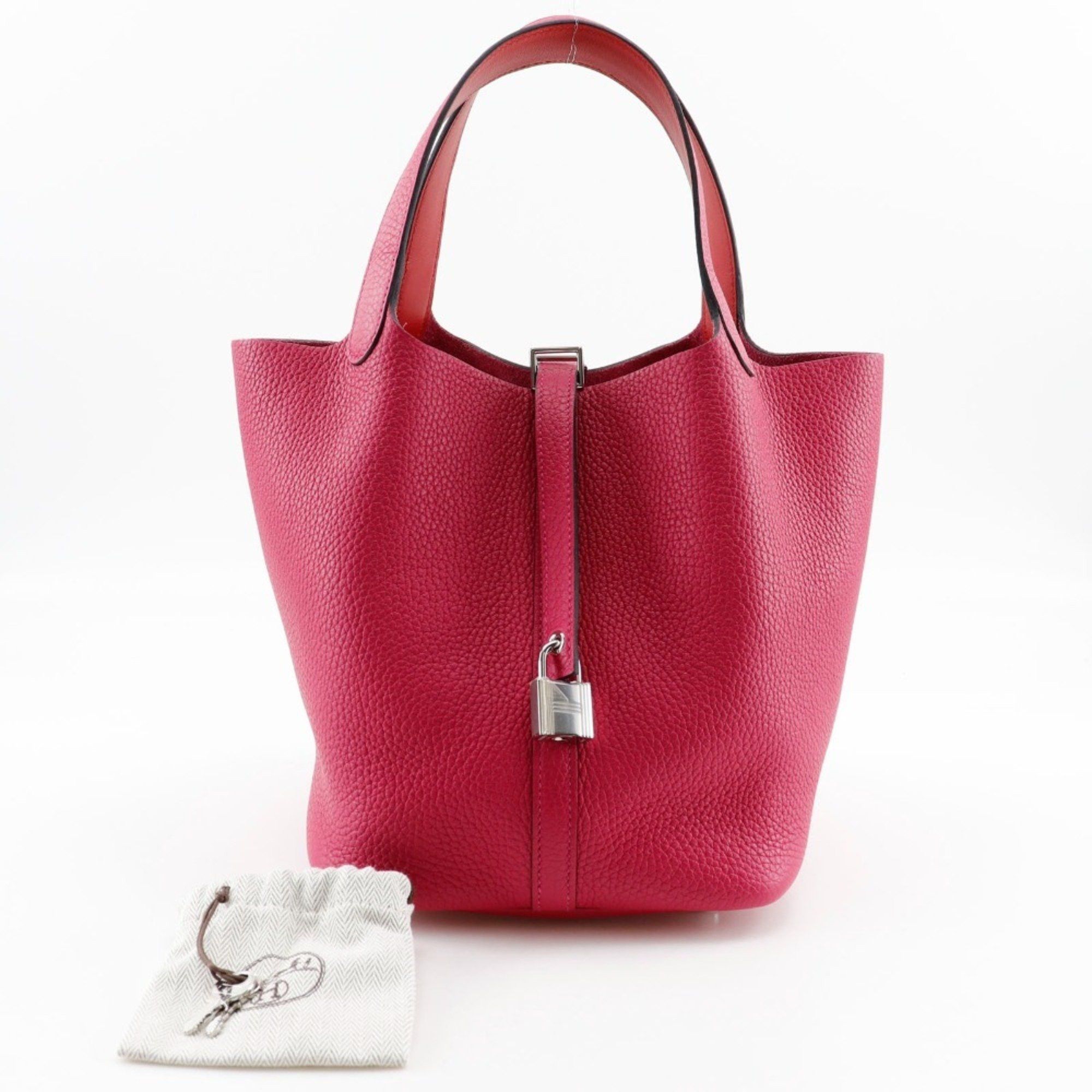 Hermes Hermes Picotin Lock MM Handbag Togo Rose Extreme 2017 Pink A Belt Clasp LockMM Women's Size ONE SIZE - 8 Thumbnail