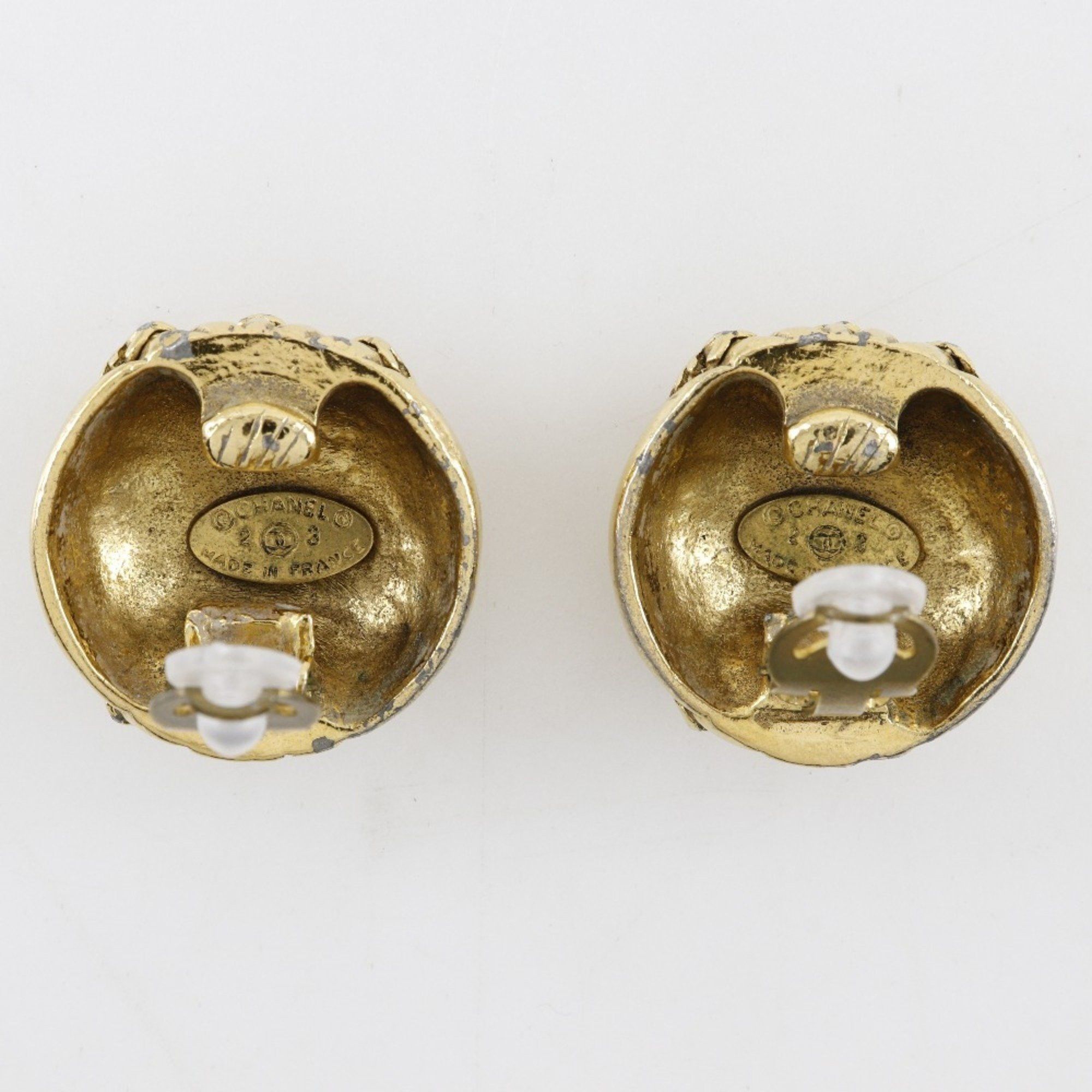 Chanel CHANEL Coco Mark Earrings, Gold Plated, 1988, Size 23, Approx. 37g, COCO Mark, Women's Size ONE SIZE - 4 Thumbnail