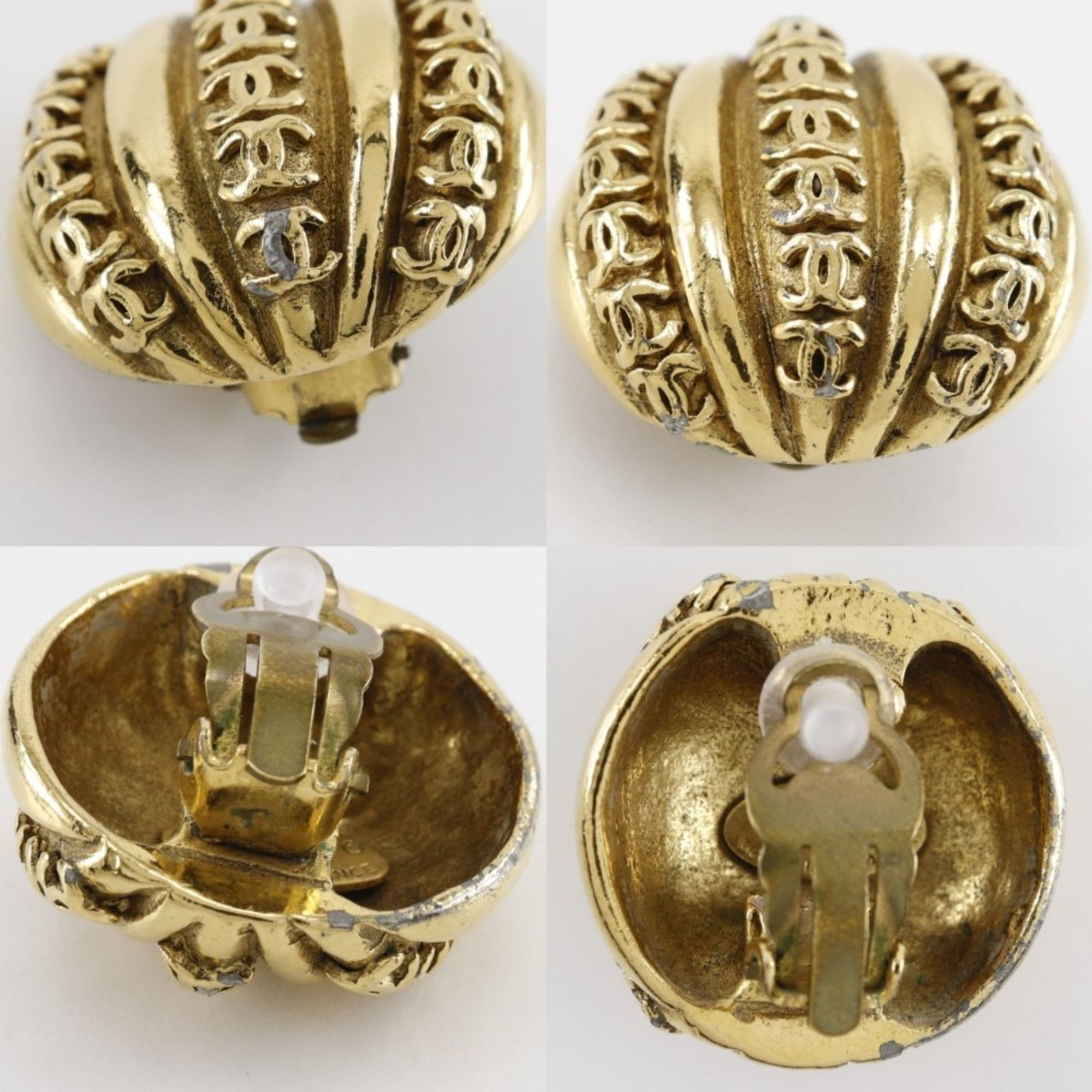 Chanel CHANEL Coco Mark Earrings, Gold Plated, 1988, Size 23, Approx. 37g, COCO Mark, Women's Size ONE SIZE - 5 Thumbnail