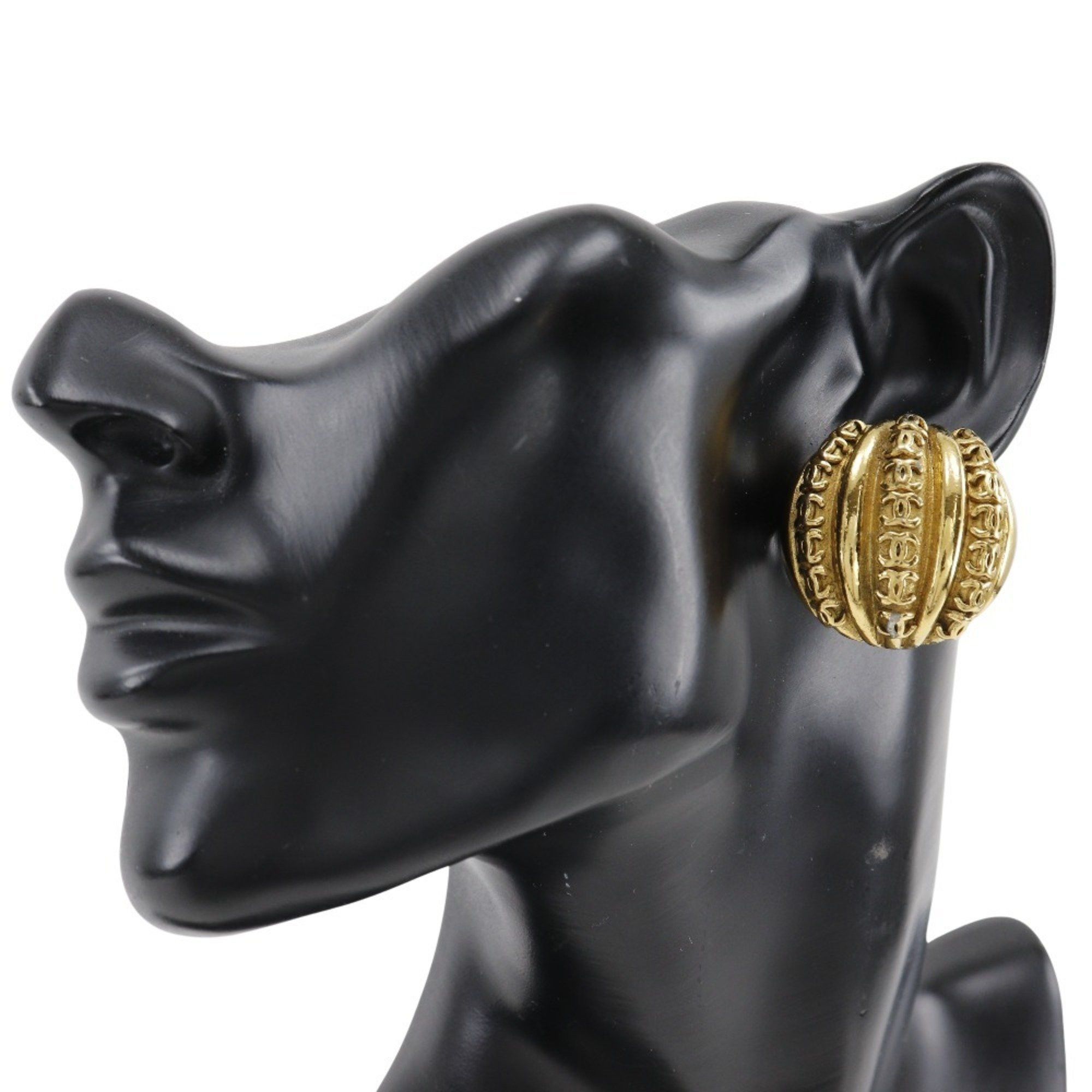 Chanel CHANEL Coco Mark Earrings, Gold Plated, 1988, Size 23, Approx. 37g, COCO Mark, Women's Size ONE SIZE - 2 Thumbnail