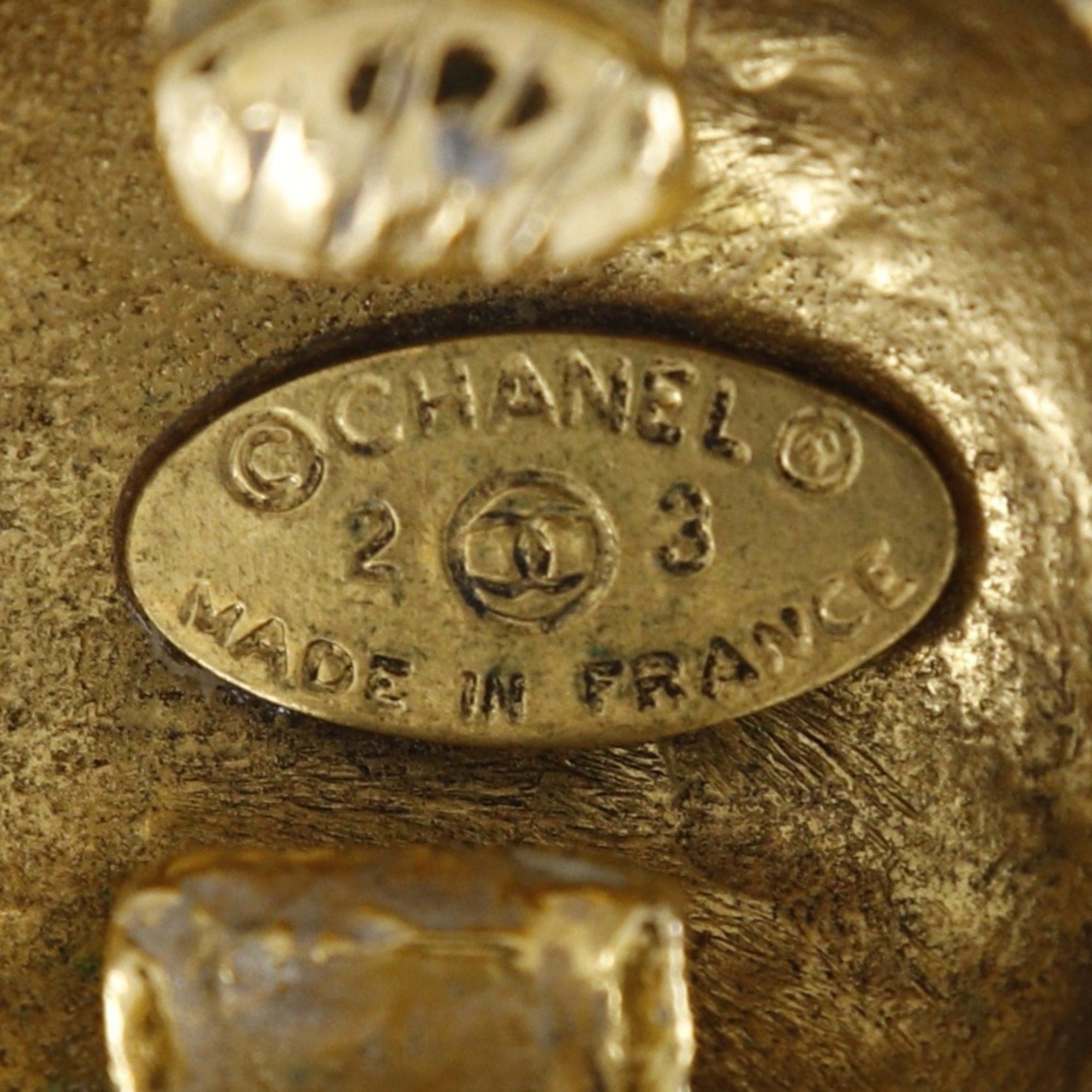 Chanel CHANEL Coco Mark Earrings, Gold Plated, 1988, Size 23, Approx. 37g, COCO Mark, Women's Size ONE SIZE - 7 Thumbnail
