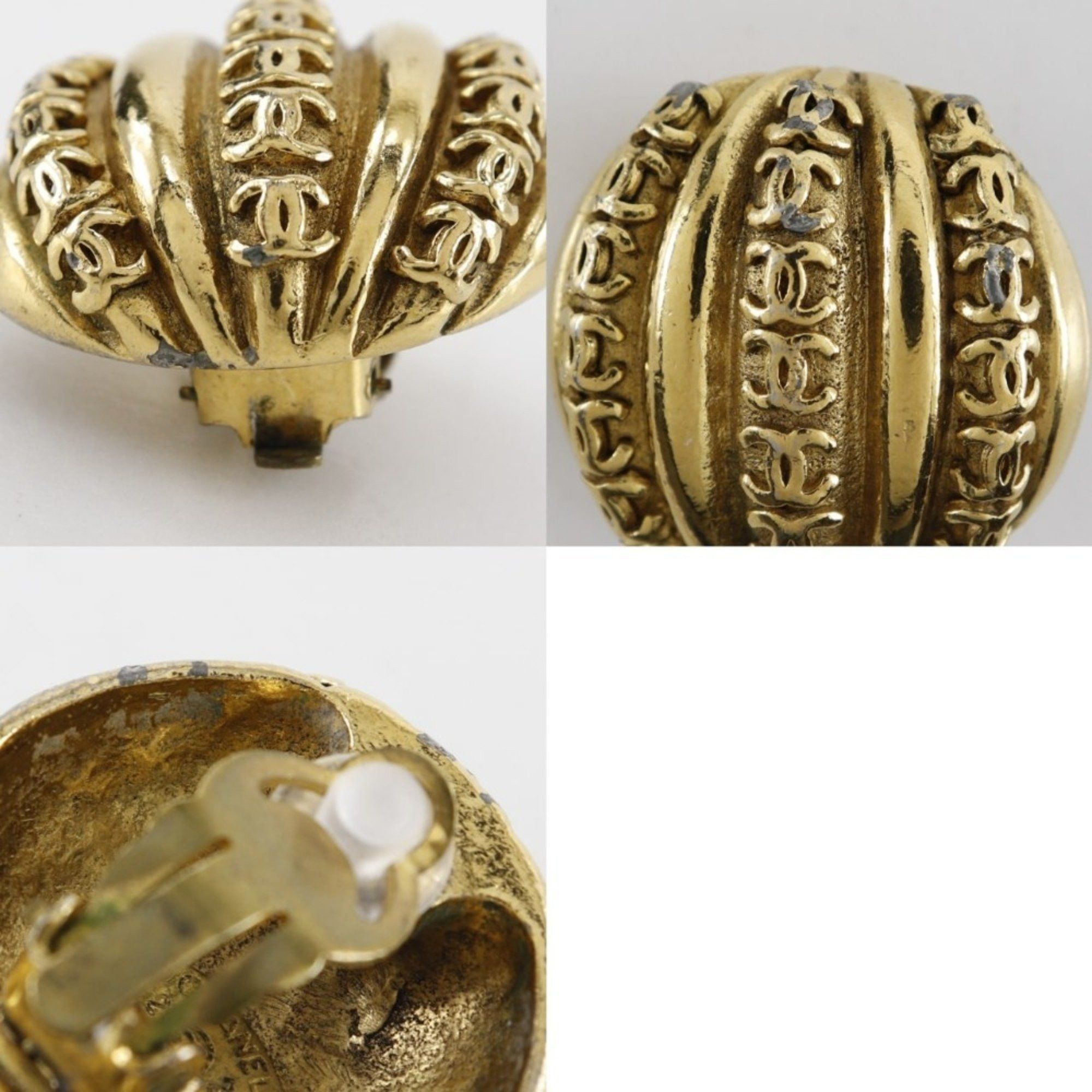 Chanel CHANEL Coco Mark Earrings, Gold Plated, 1988, Size 23, Approx. 37g, COCO Mark, Women's Size ONE SIZE - 6 Thumbnail