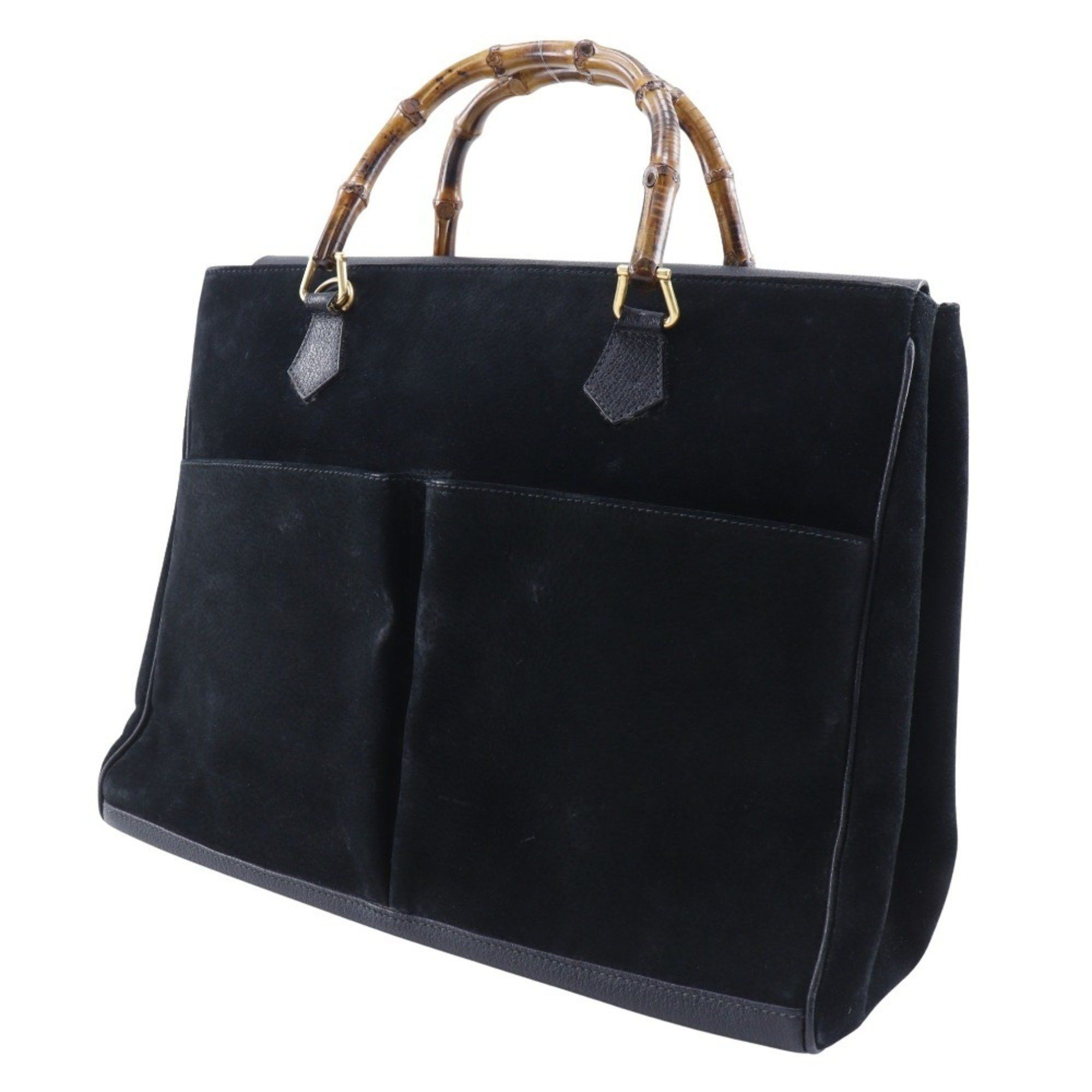 Gucci GUCCI Bamboo Tote Bag Old Gucci Suede Black Flap Bang Boot Women's Size ONE SIZE - 2 Thumbnail