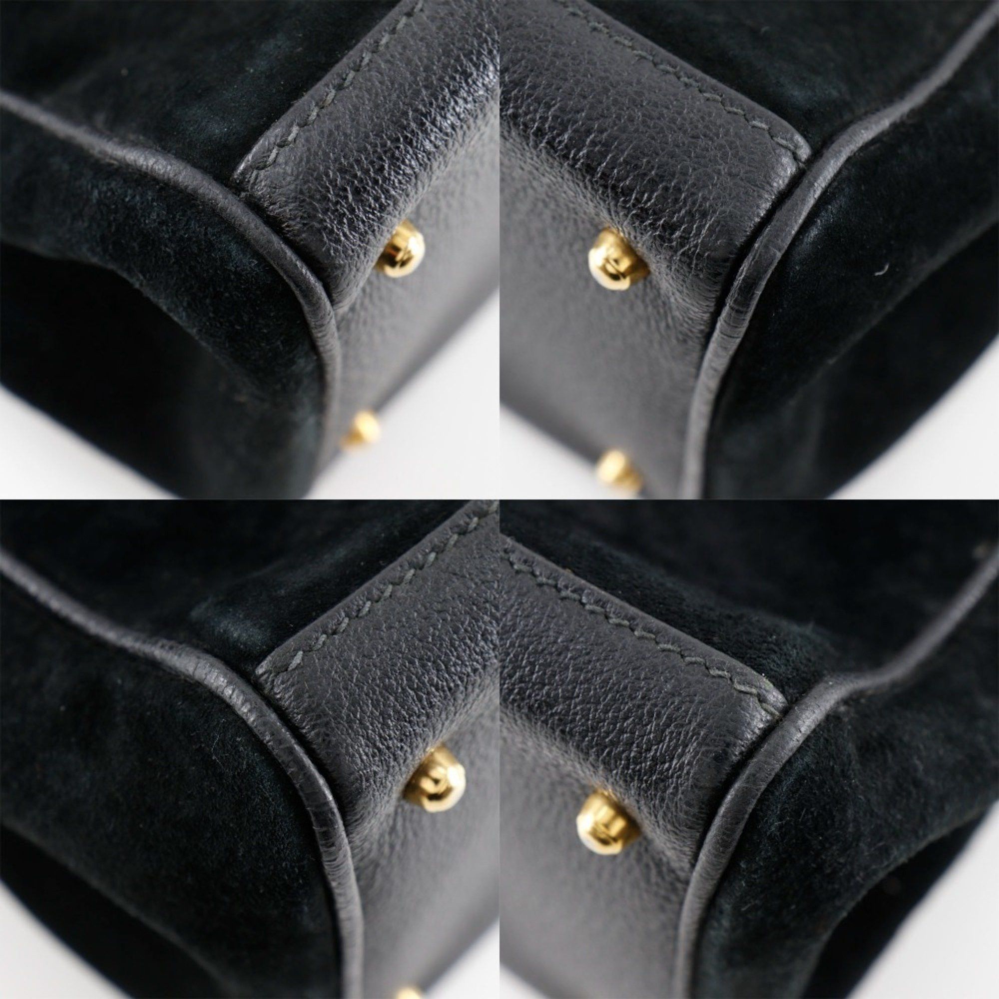 Gucci GUCCI Bamboo Tote Bag Old Gucci Suede Black Flap Bang Boot Women's Size ONE SIZE - 4 Thumbnail