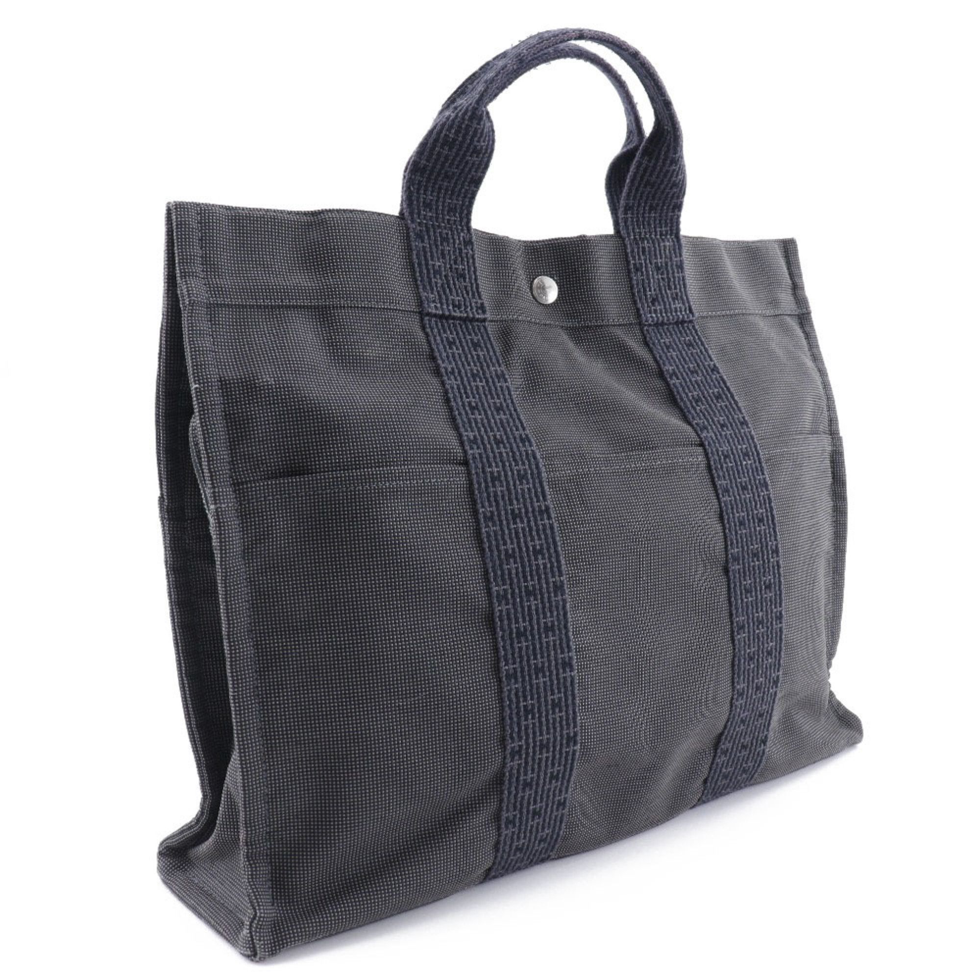 Hermes Hermes Airline Tote MM Handbag Nylon Canvas Grey Herline ToteMM Unisex Size ONE SIZE - 3 Thumbnail