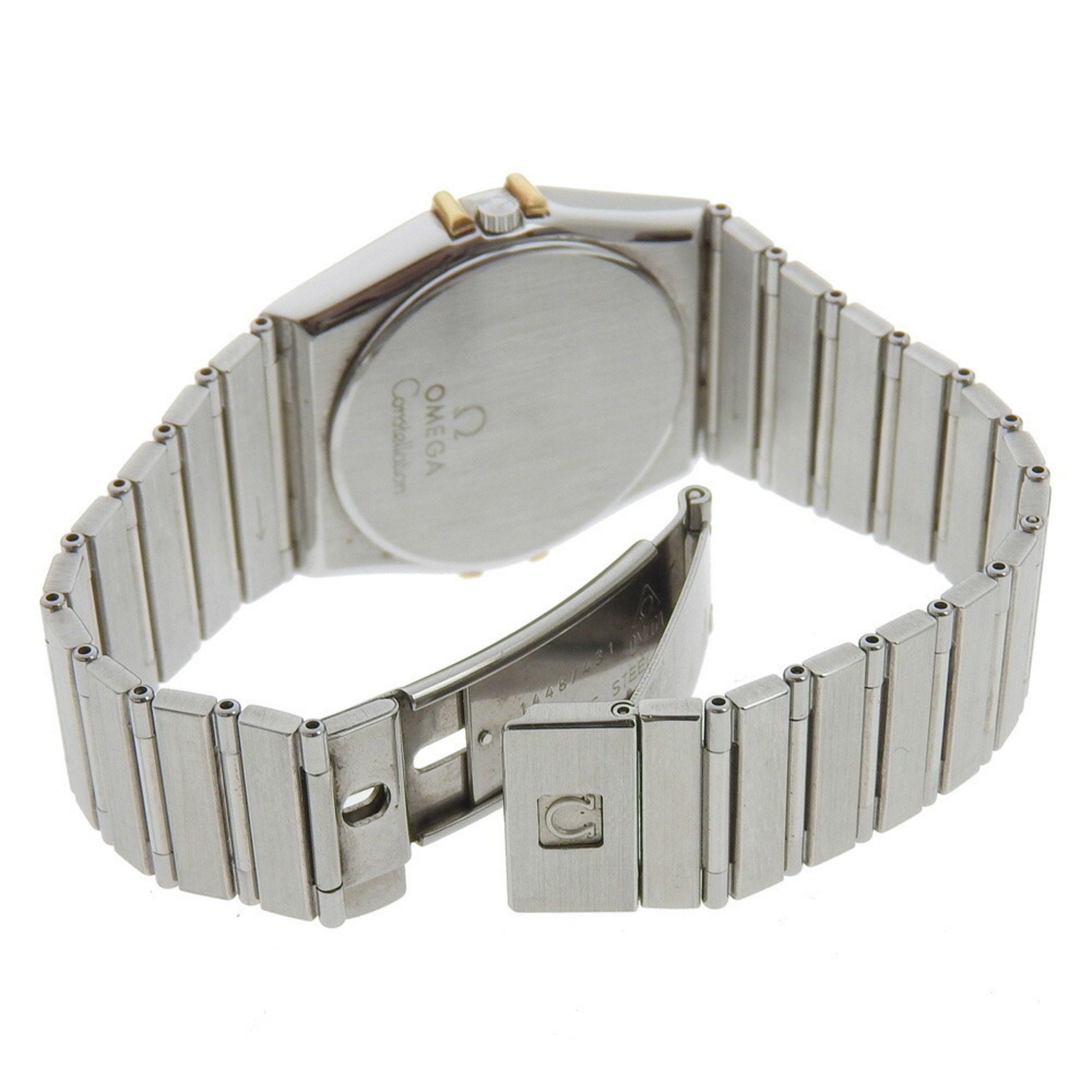 Omega OMEGA Constellation Day-Date Watch Stainless Steel x 18K Yellow Gold Quartz Multi-Hand Analog Display White Dial Boys Size ONE SIZE - 5 Thumbnail