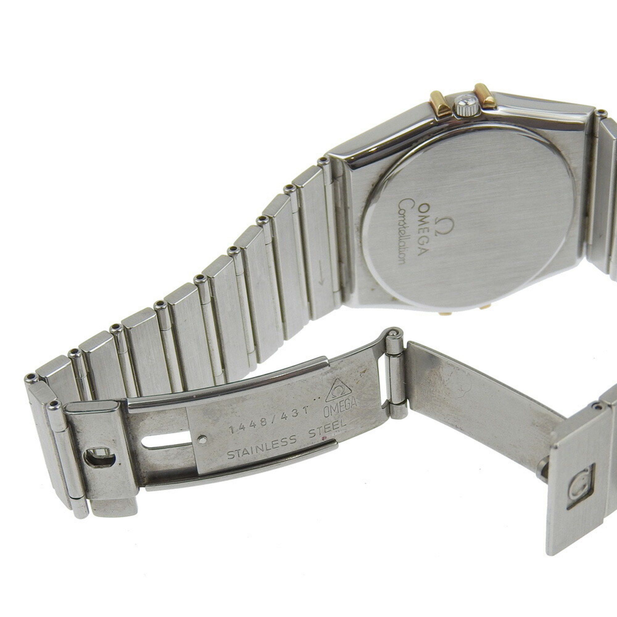 Omega OMEGA Constellation Day-Date Watch Stainless Steel x 18K Yellow Gold Quartz Multi-Hand Analog Display White Dial Boys Size ONE SIZE - 8 Thumbnail