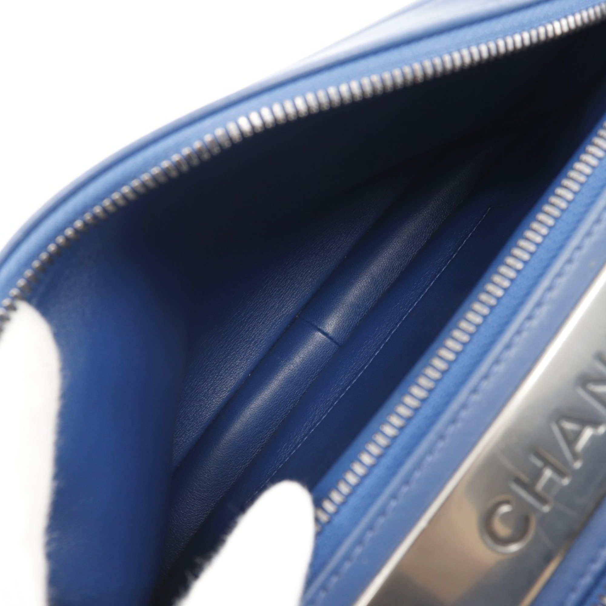 Chanel CHANEL Trendy Bowling Bag Handbag Shoulder Calfskin Blue 2way Double Women's Size ONE SIZE - 8 Thumbnail