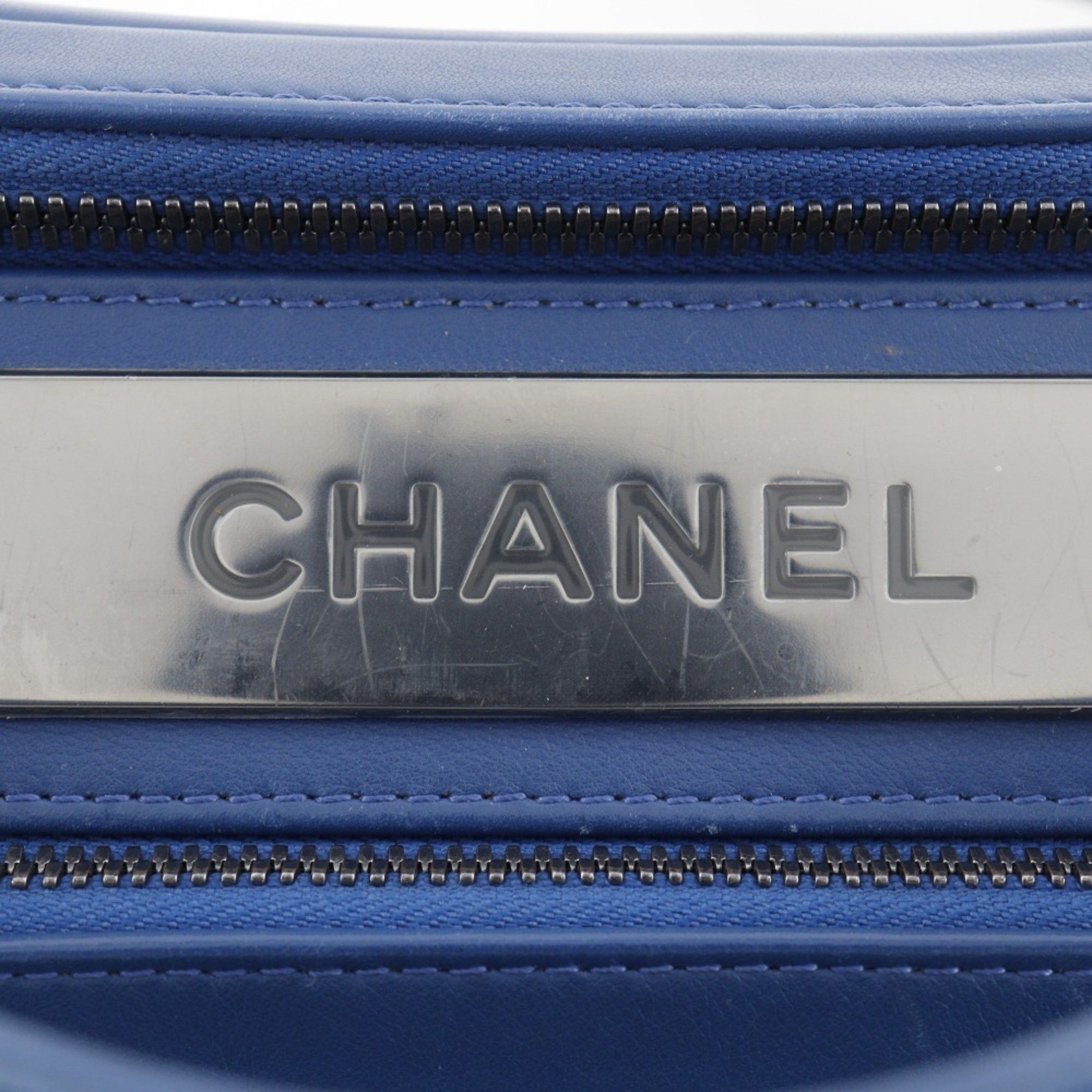 Chanel CHANEL Trendy Bowling Bag Handbag Shoulder Calfskin Blue 2way Double Women's Size ONE SIZE - 12 Thumbnail