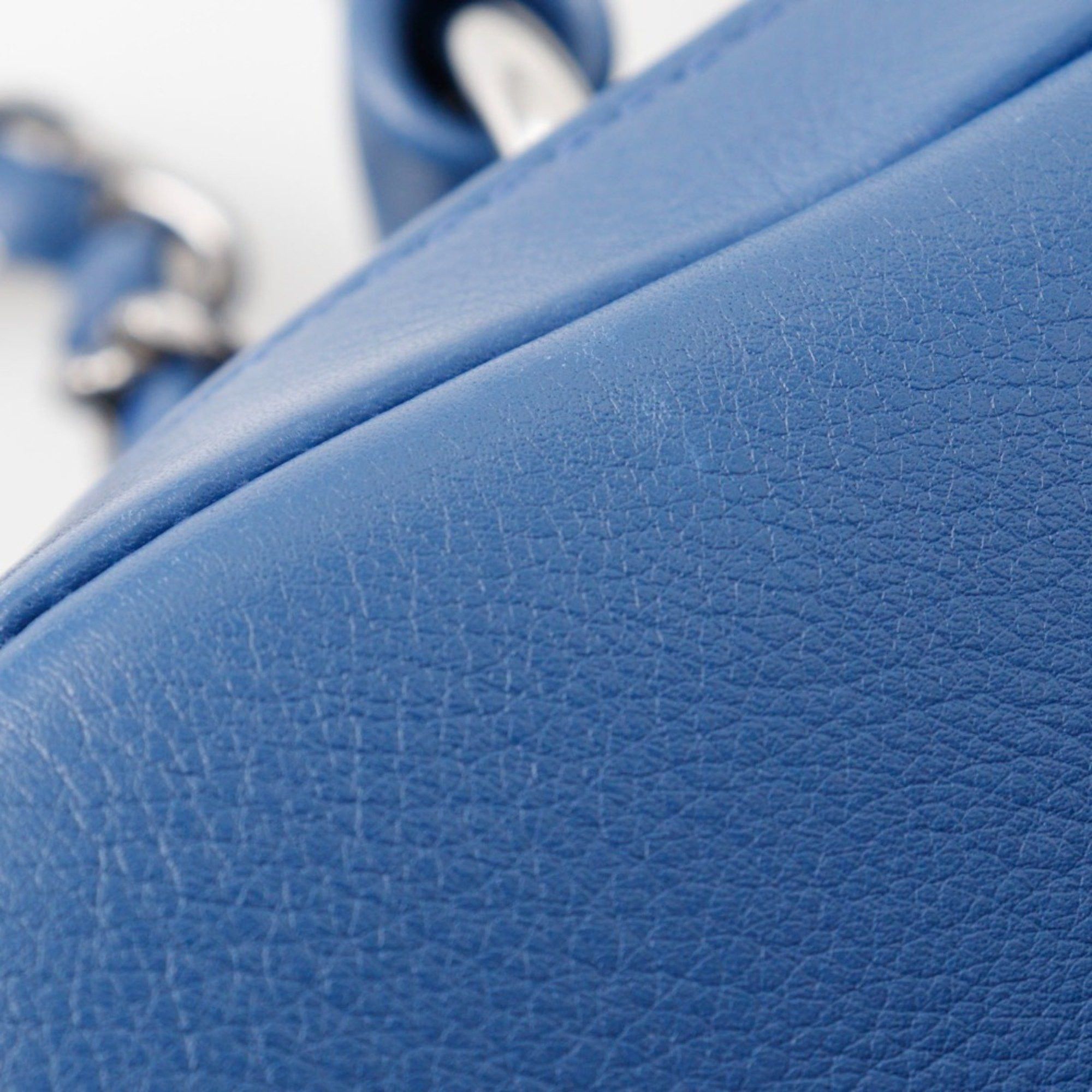 Chanel CHANEL Trendy Bowling Bag Handbag Shoulder Calfskin Blue 2way Double Women's Size ONE SIZE - 9 Thumbnail