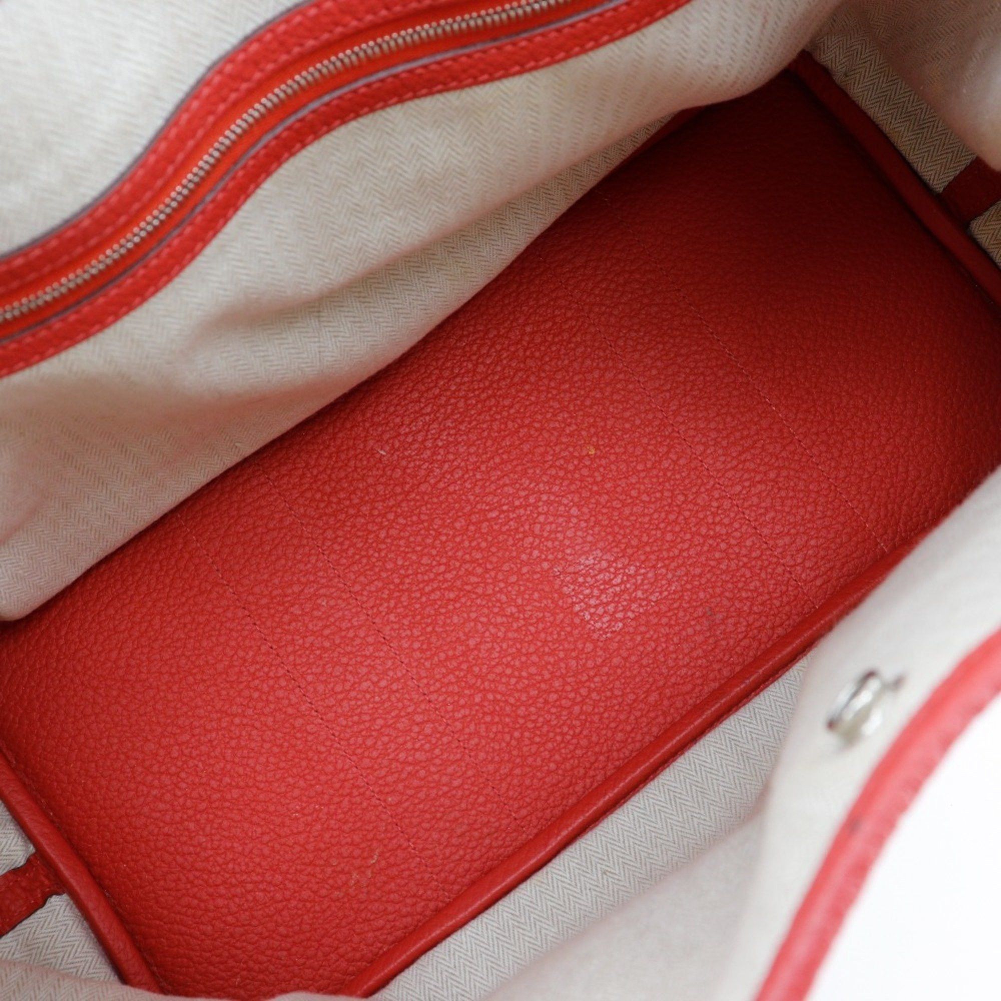 Hermes Hermes Garden PM Tote Bag Negonda 2014 Red □R Snap Button Party Ladies Size ONE SIZE - 7 Thumbnail