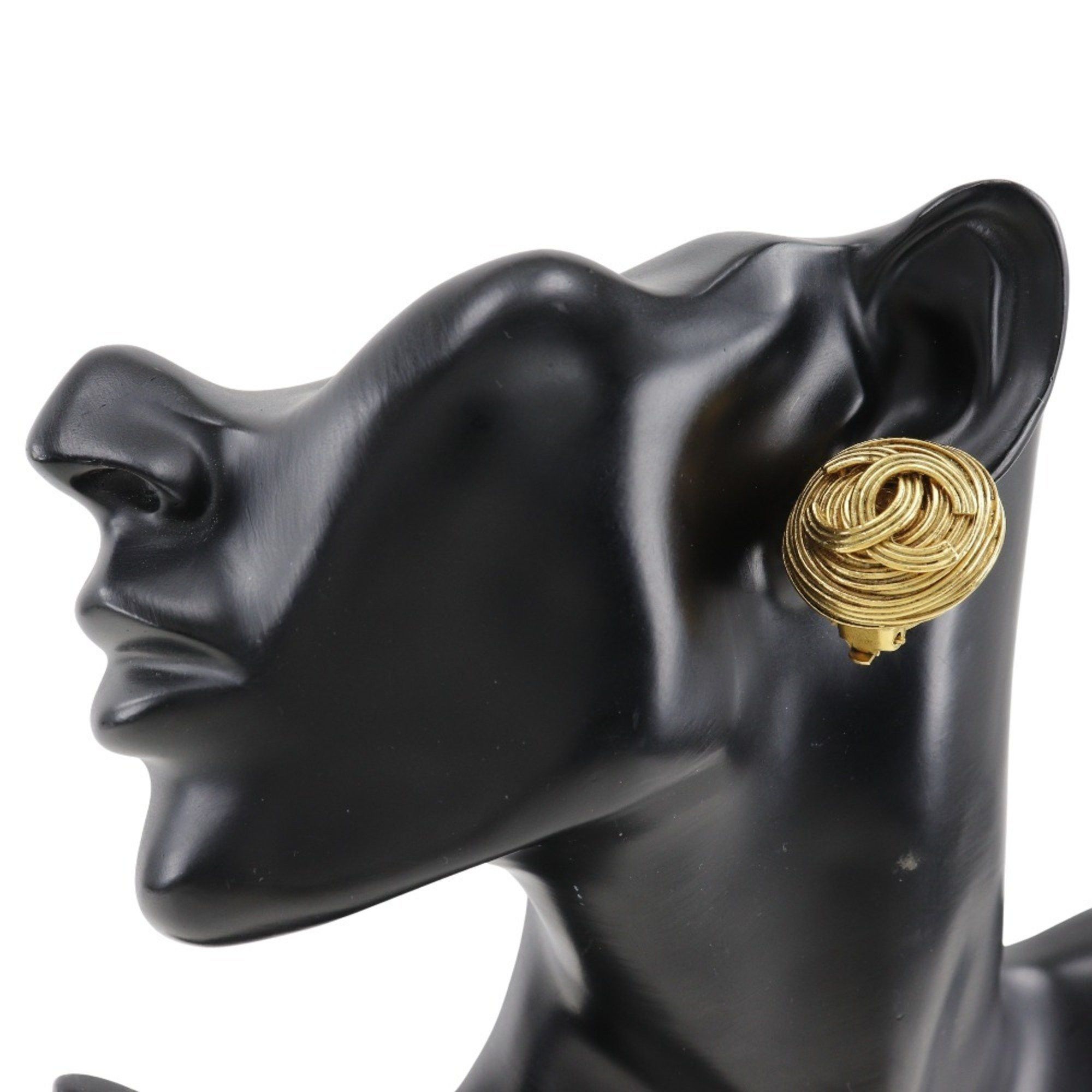 Chanel CHANEL Coco Mark Earrings, Gold Plated, 1994, 94A, Approx. 26.0g, COCO Mark, Women's Size ONE SIZE - 2 Thumbnail