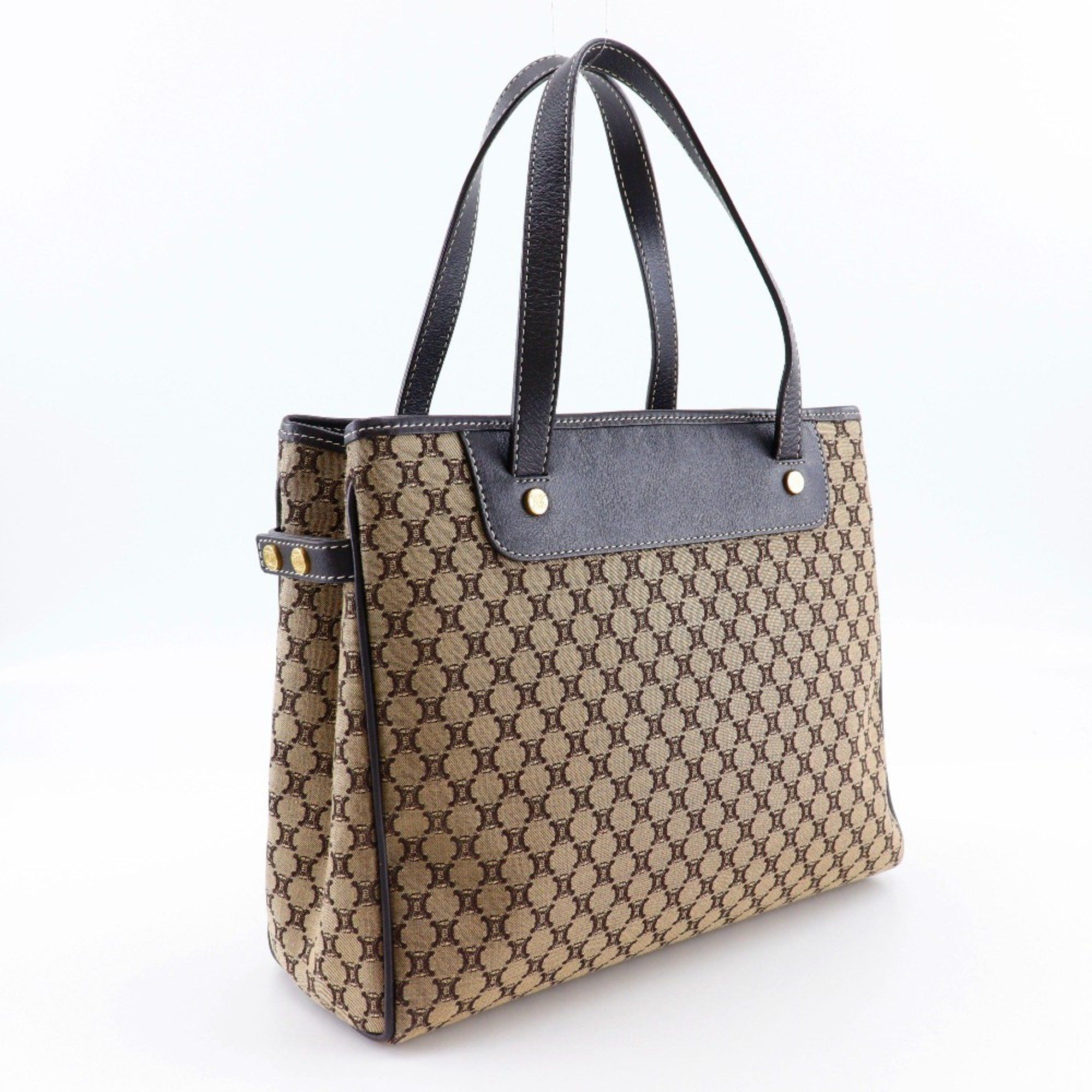 Celine CELINE Macadam Handbag Canvas x Calf Brown A5 Women's Size ONE SIZE - 3 Thumbnail
