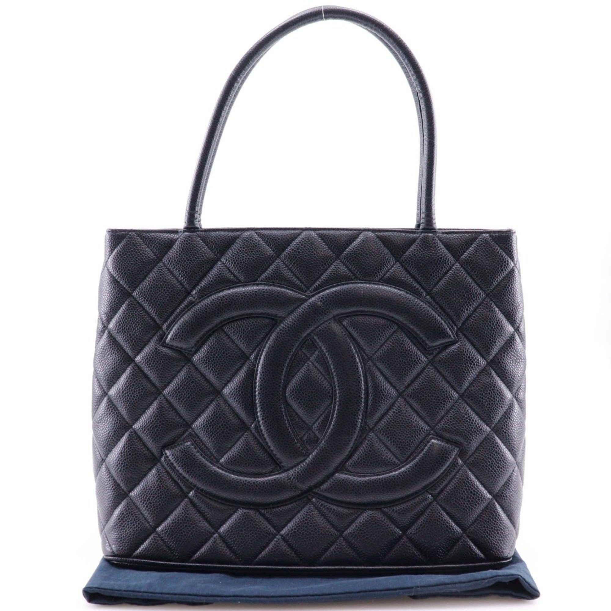 Chanel CHANEL Reprint Tote Bag Caviar Skin Black A5 Medallion Women's Size ONE SIZE - 10 Thumbnail