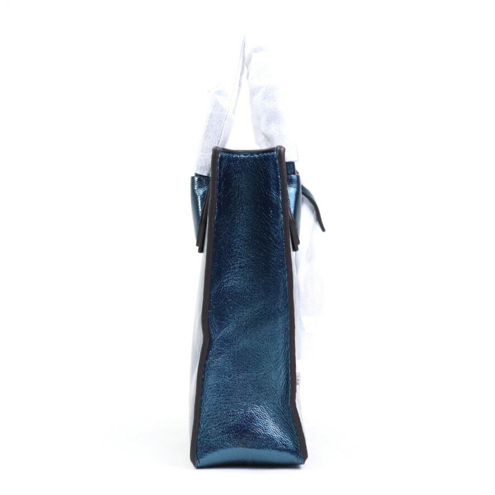 Michael Kors Michael Kors Shoulder Bag Handbag Leather Metallic Blue Women's 55807k Size ONE SIZE - 2 Thumbnail