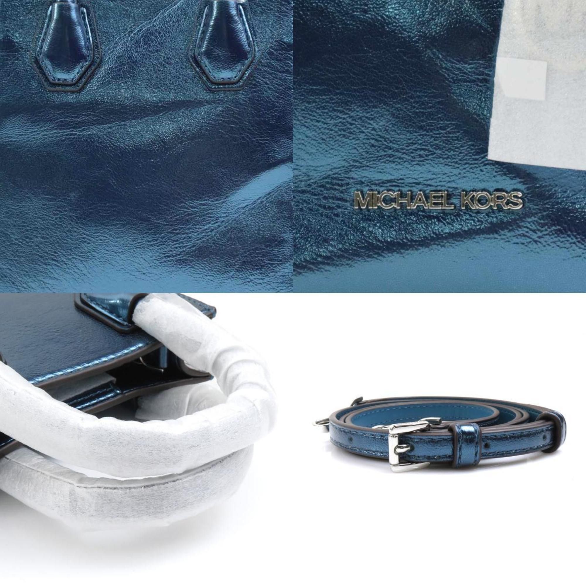 Michael Kors Michael Kors Shoulder Bag Handbag Leather Metallic Blue Women's 55807k Size ONE SIZE - 4 Thumbnail