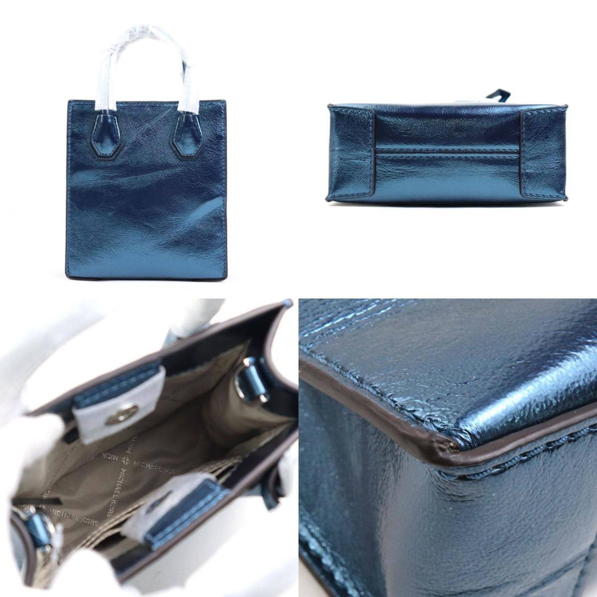 Michael Kors Michael Kors Shoulder Bag Handbag Leather Metallic Blue Women's 55807k Size ONE SIZE - 3 Thumbnail