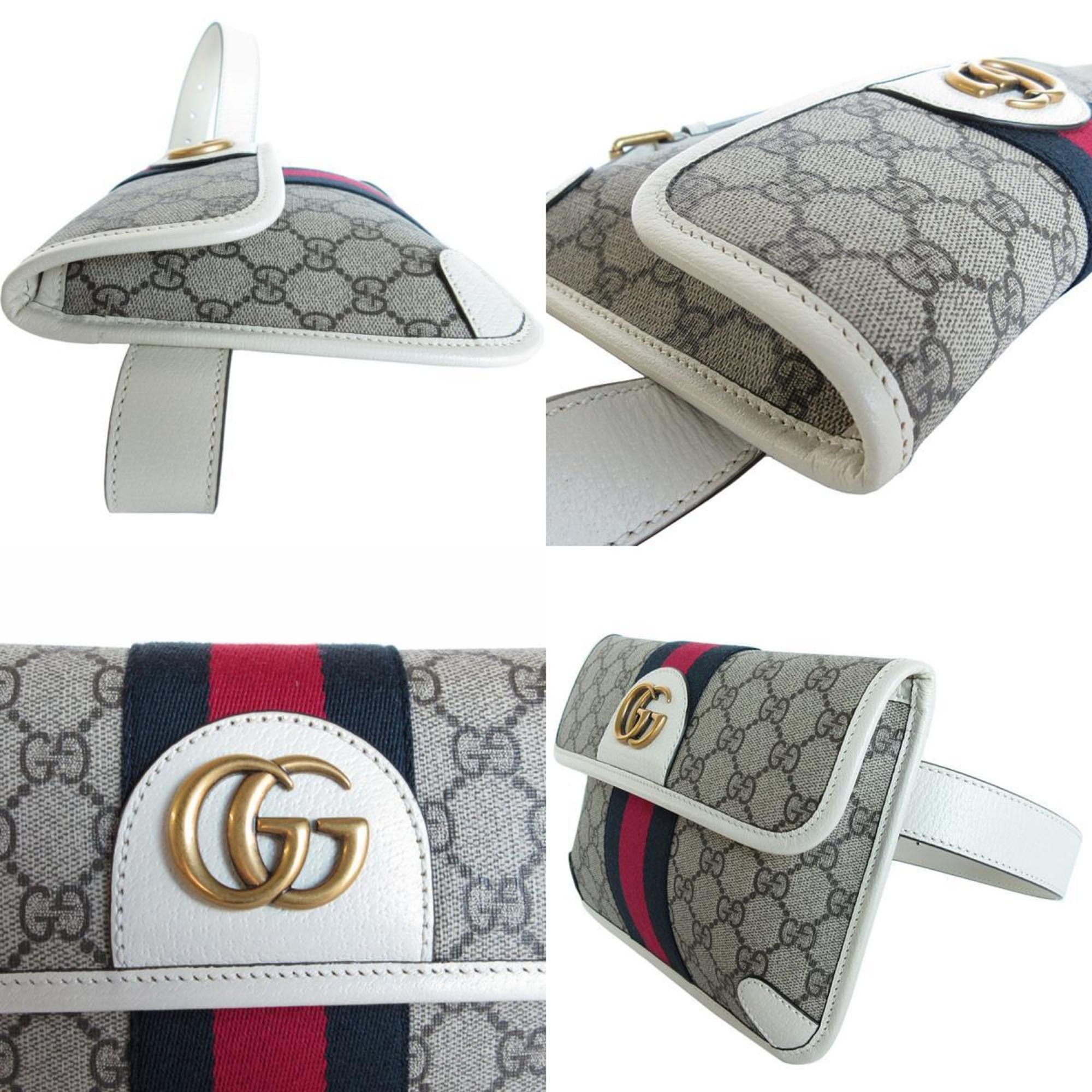 Gucci GUCCI Waist Bag Belt Ophidia GG Supreme Canvas Leather Beige Brown Off-White Gold Men's 574081 s0427a Size ONE SIZE - 3 Thumbnail
