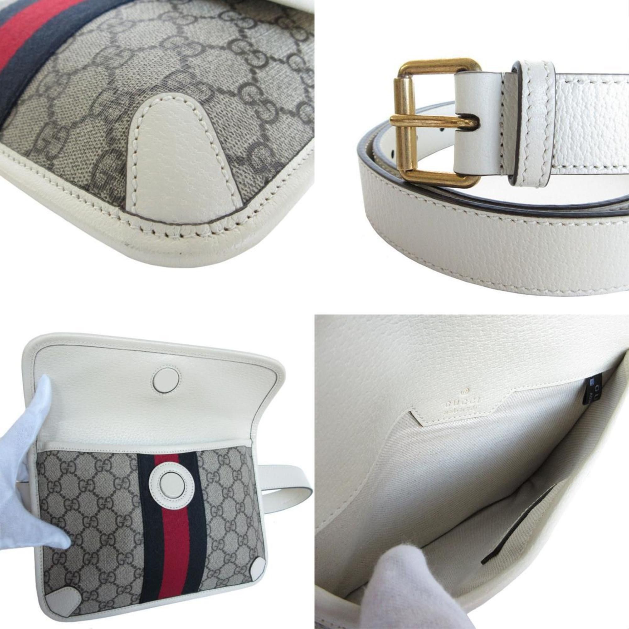 Gucci GUCCI Waist Bag Belt Ophidia GG Supreme Canvas Leather Beige Brown Off-White Gold Men's 574081 s0427a Size ONE SIZE - 4 Thumbnail