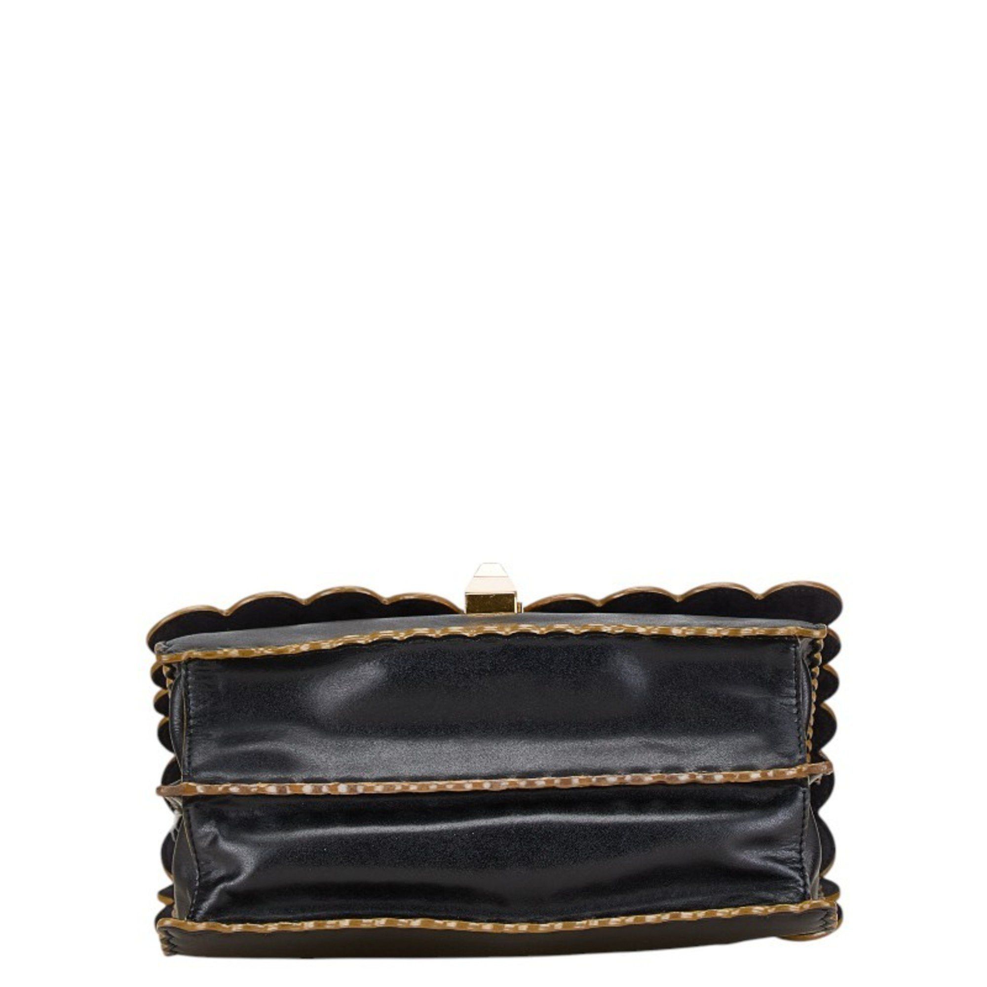 Fendi FENDI Canai Chain Shoulder Bag Handbag 8BT283 Black Gold Leather Women's Size ONE SIZE - 3 Thumbnail