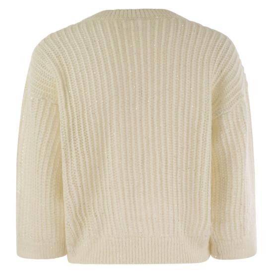 Peserico PESERICO Women Sweater A99562F05 WHITE Size S / US 4 / IT 40 - 2 Thumbnail